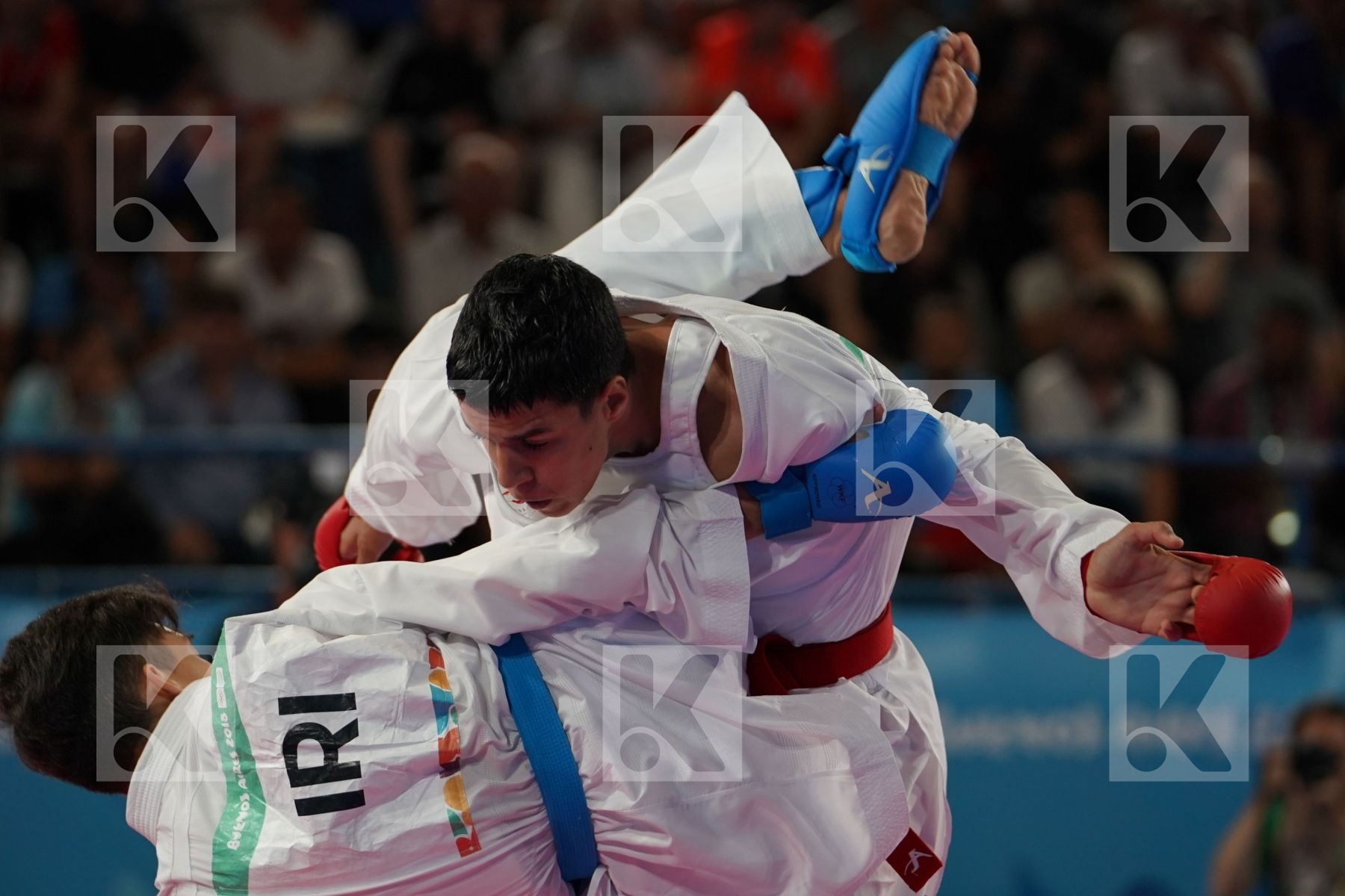 OUSSAMA EDARI (MOROCCO) Vs ALIREZA FARAJIKOUHIKHEILI (IRAN) in Junior Kumite Male Ð 61 Kg - Semifinal