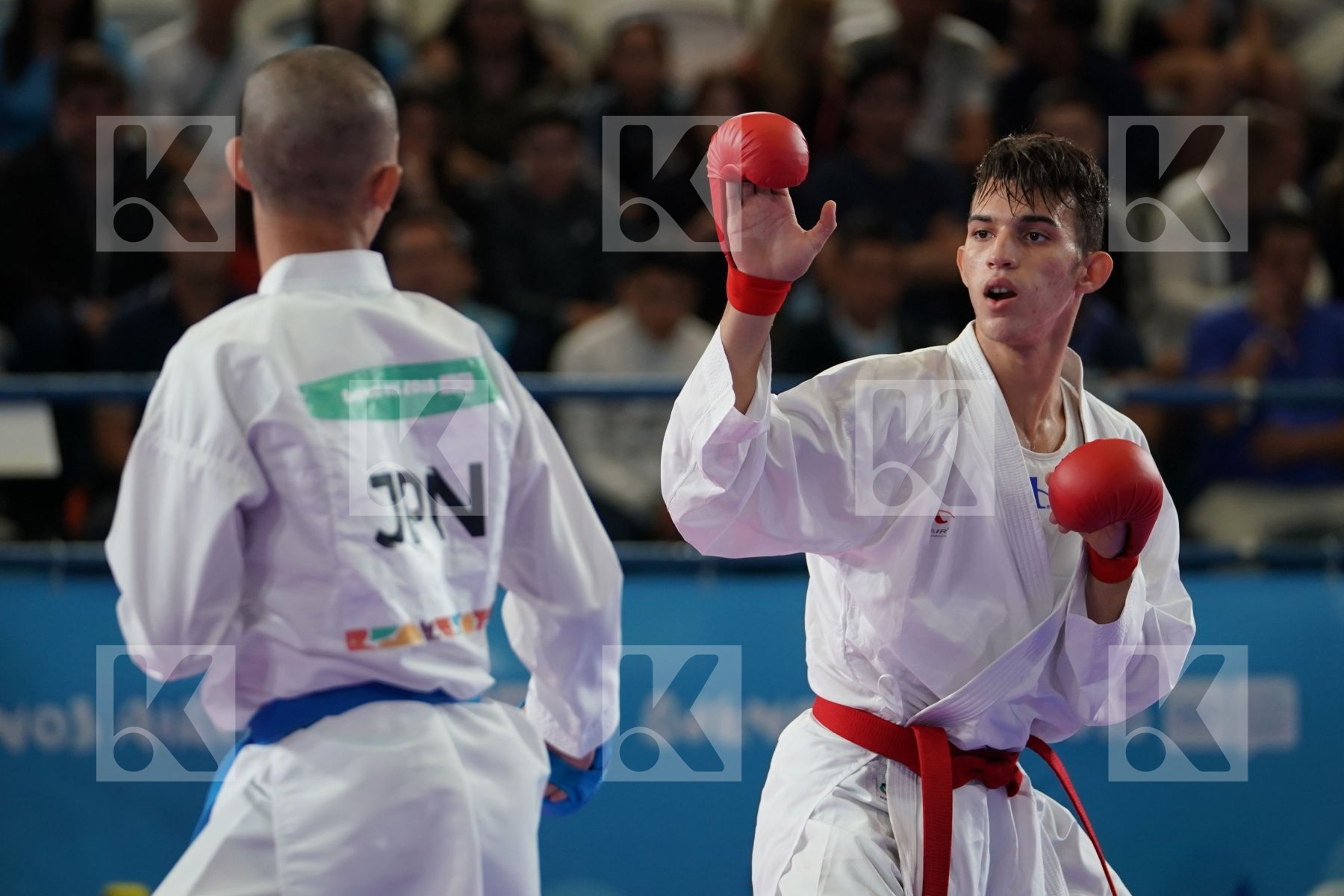 YASSINE SEKOURI (MOROCCO) vs KOTARO NAKAMURA (JAPAN) in Junior Kumite Male Ð 68 Kg - Qualification