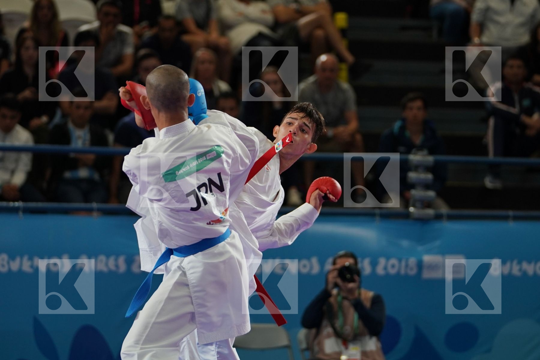 YASSINE SEKOURI (MOROCCO) vs KOTARO NAKAMURA (JAPAN) in Junior Kumite Male Ð 68 Kg - Qualification
