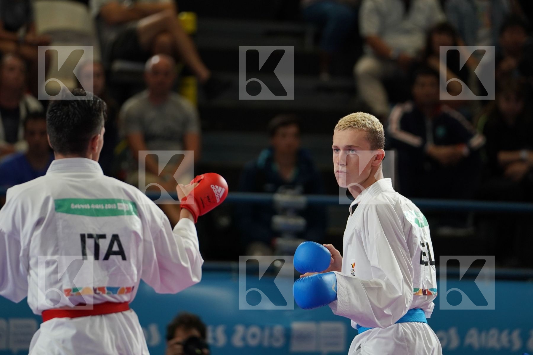 ROSARIO RUGGIERO (ITALY) vs QUENTIN MAHAUDEN (BELGIUM) in Junior Kumite Male Ð 68 Kg - Qualification