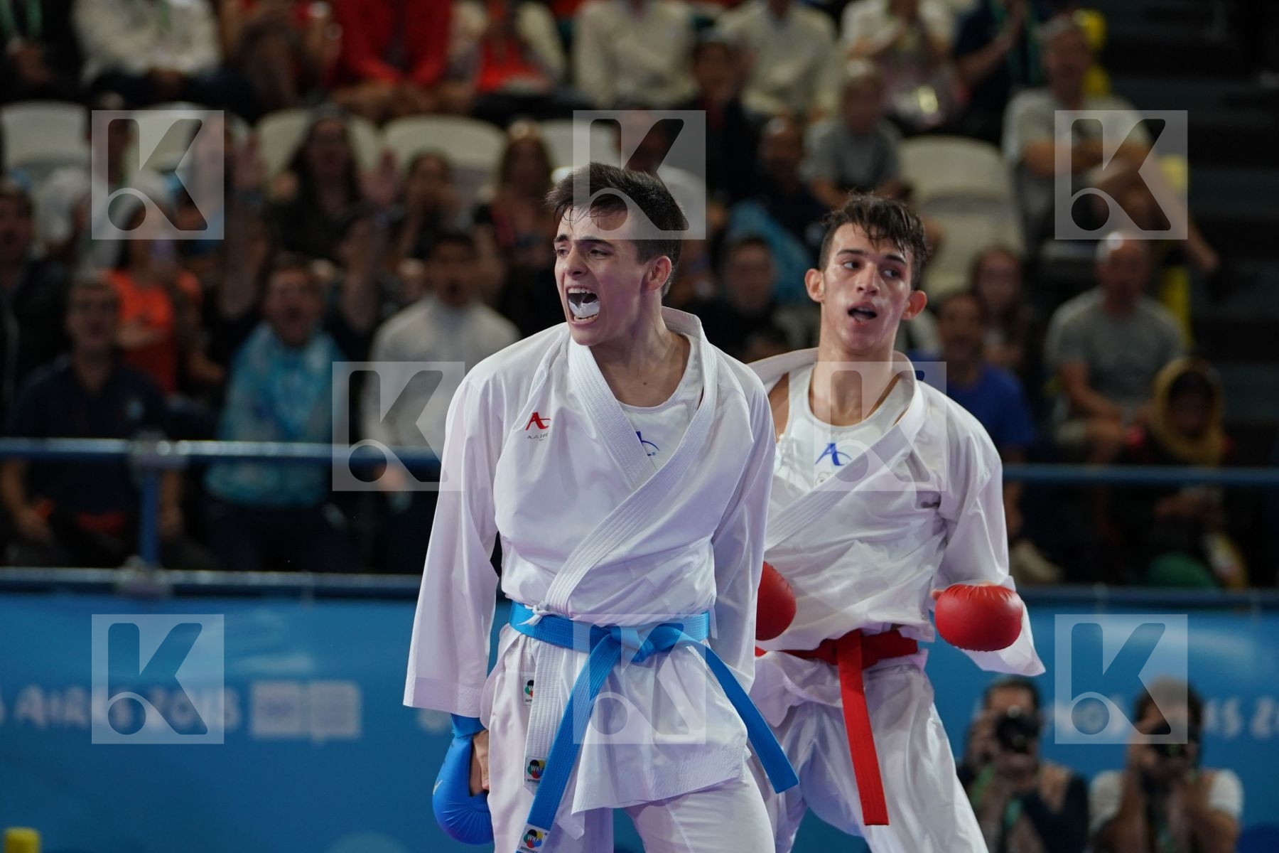YASSINE SEKOURI (MOROCCO) vs JUAN SALSENCH (ARGENTINA) in Junior Kumite Male Ð 68 Kg - Qualification