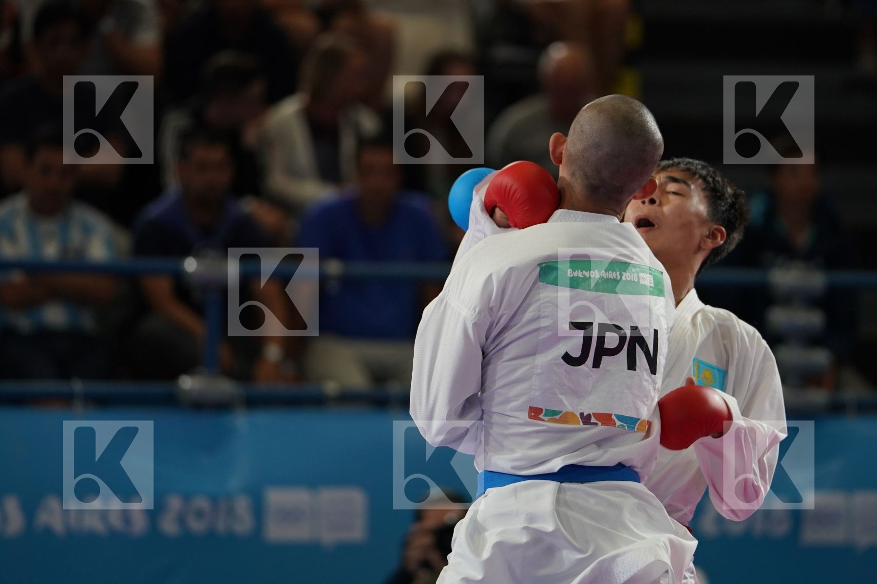 ABILMANSUR BATYRGALI (KAZAKHSTAN) vs KOTARO NAKAMURA (JAPAN) in Junior Kumite Male Ð 68 Kg - Qualification