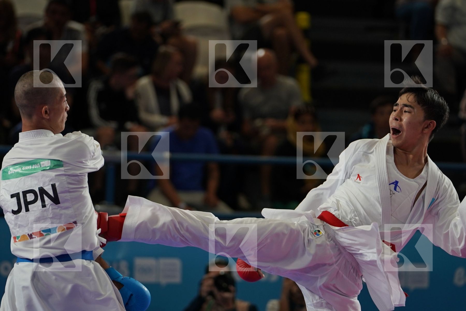 ABILMANSUR BATYRGALI (KAZAKHSTAN) vs KOTARO NAKAMURA (JAPAN) in Junior Kumite Male Ð 68 Kg - Qualification