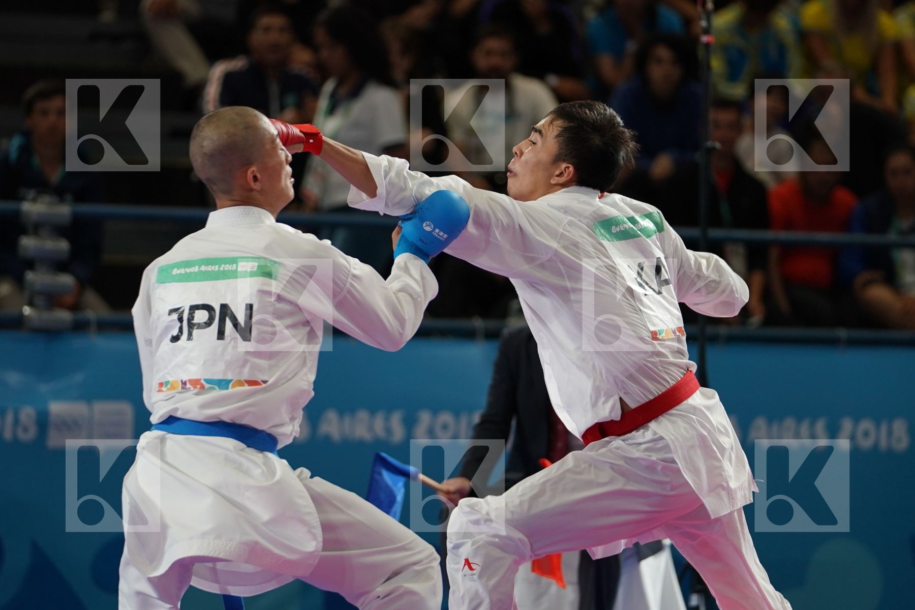 ABILMANSUR BATYRGALI (KAZAKHSTAN) vs KOTARO NAKAMURA (JAPAN) in Junior Kumite Male Ð 68 Kg - Qualification