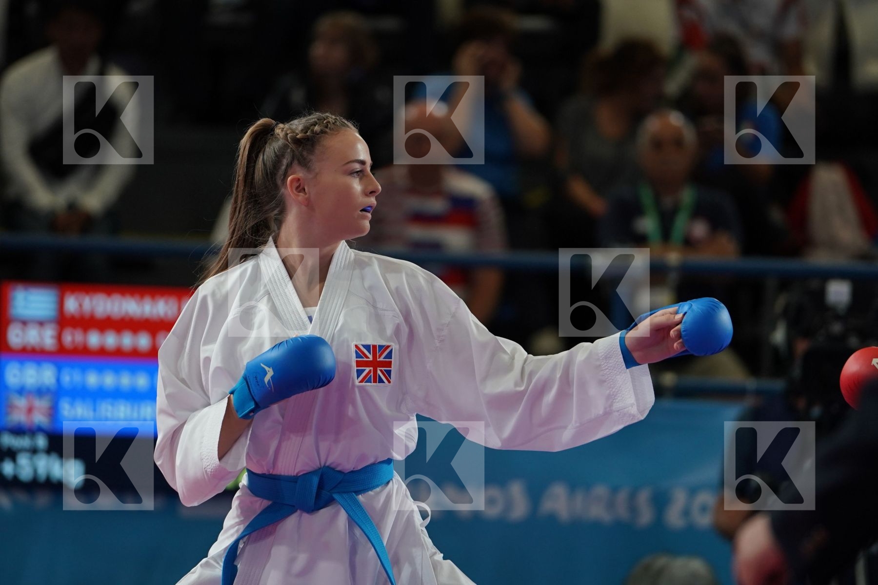 KYRIAKI KYDONAKI (GREECE) vs LAUREN PAIGE SALISBURY (GREAT BRITAIN) in Junior Kumite Female 59+ Kg - Qualification