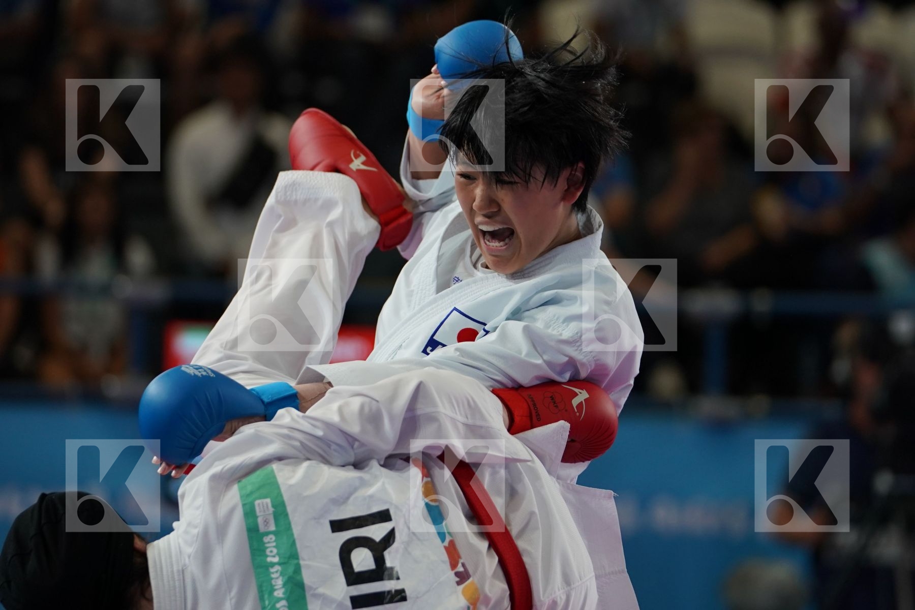 NEGIN ALTOONI (IRAN) vs SAKURA SAWASHIMA (JAPAN) in Junior Kumite Female 59+ Kg - Qualification