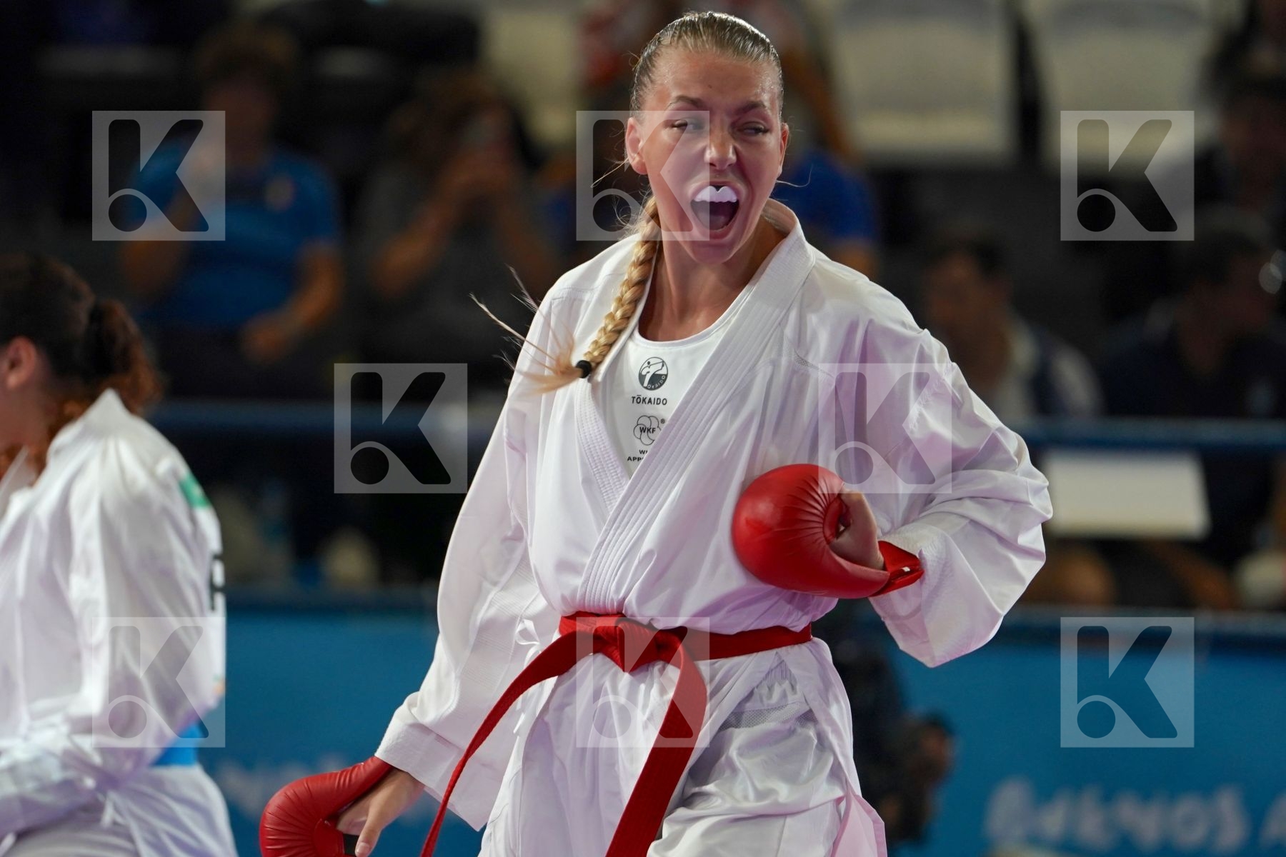 LAURA LYCK (DENMARK) vs JANESSA MICHELLE FONSECA (PUERTO RICO) in Junior Kumite Female 59+ Kg - Qualification