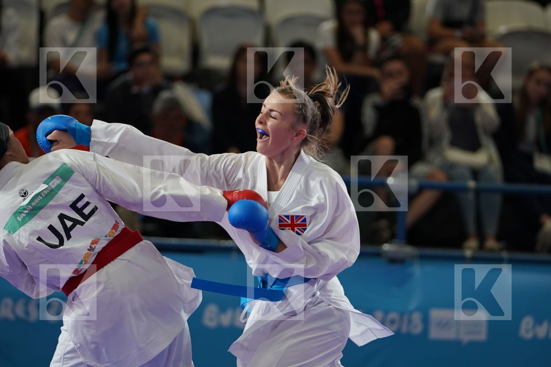 SARAH ALAMERI (UAE) vs LAUREN PAIGE SALISBURY (GREAT BRITAIN) in Junior Kumite Female 59+ Kg - Qualification