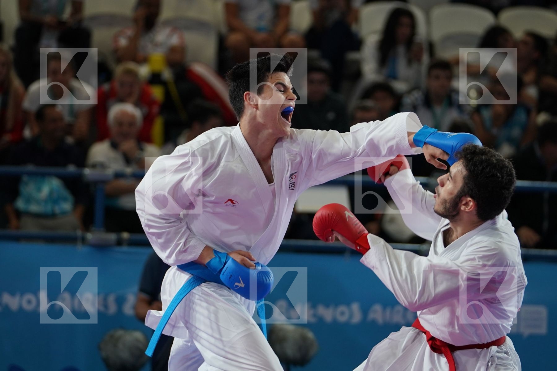 ENES BULUT (TURKEY) vs RAUKAWA JEFFERIES (NEW ZEALAND) in Senior Kumite 68+ Kg - Qualification
