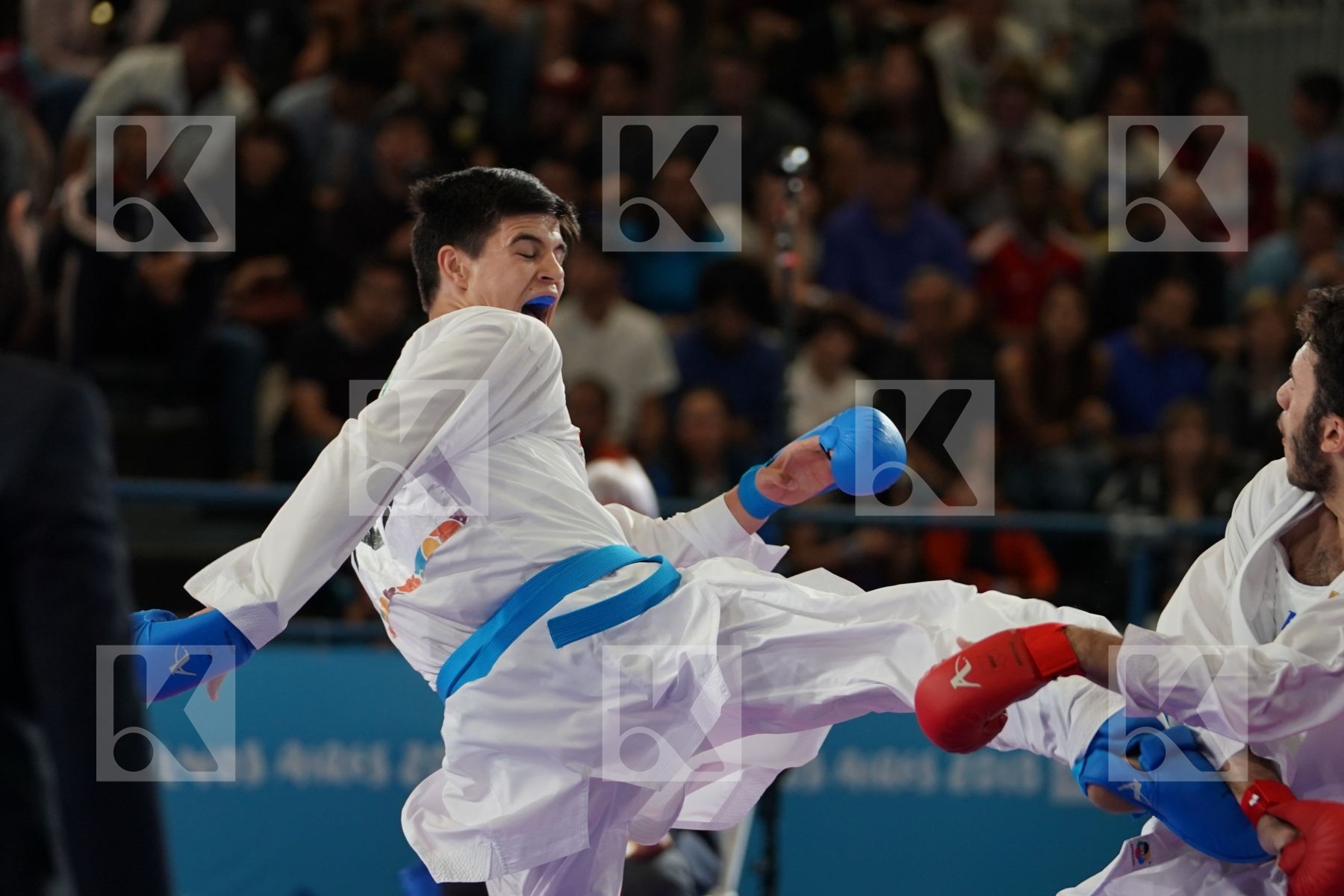 ENES BULUT (TURKEY) vs RAUKAWA JEFFERIES (NEW ZEALAND) in Senior Kumite 68+ Kg - Qualification