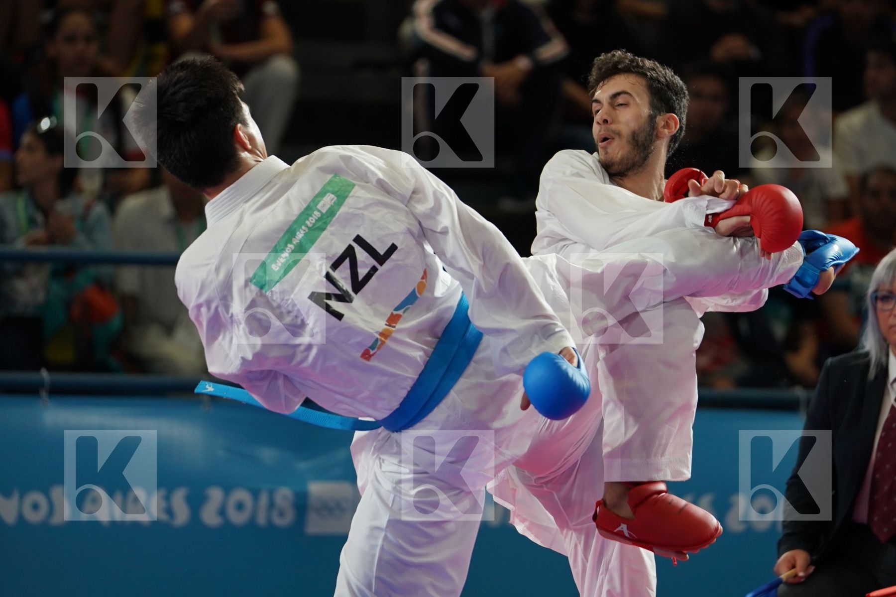 ENES BULUT (TURKEY) vs RAUKAWA JEFFERIES (NEW ZEALAND) in Senior Kumite 68+ Kg - Qualification