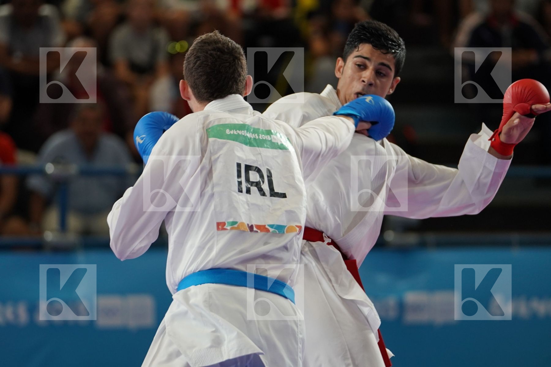 NAVID MOHAMMADI (IRAN) vs SEAN MC CARTHY CREAN (IRELAND) in Senior Kumite 68+ Kg - Qualification