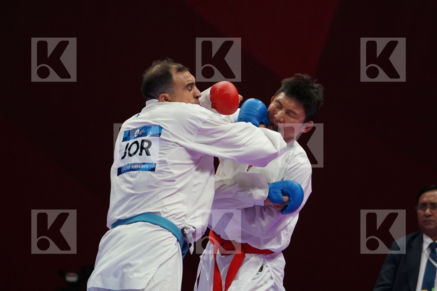 MINH PHUNG NGUYEN (VIETNAM) vs MUTASEMBELLAH KHAIR (JORDAN) in Senior Kumite 84+ Kg - Qualification