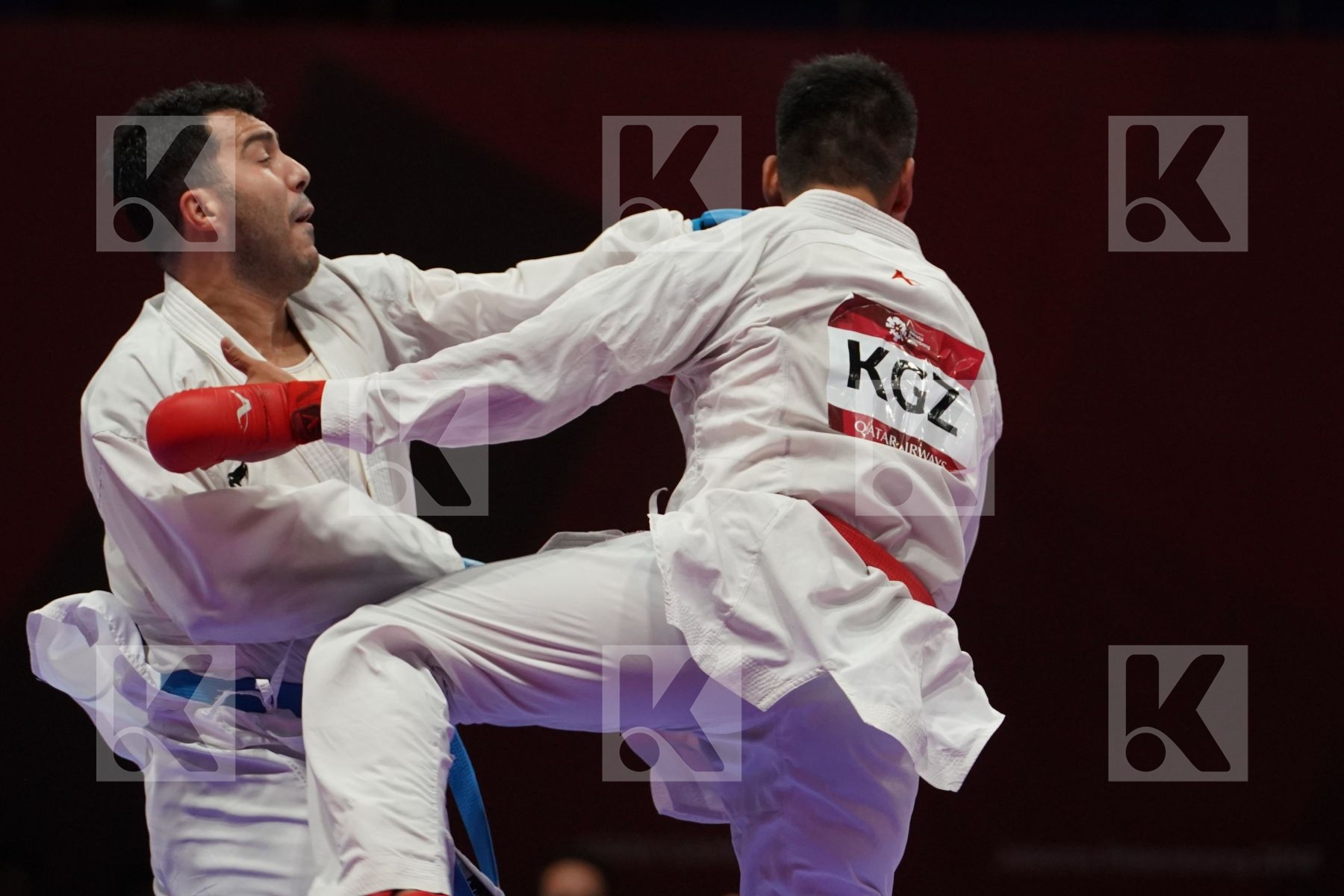 THODNY PHONGSAMPHAN (LAO PEOPLE`S DEMOCRATIC REPUBLIC) vs SAJAD GANJZADEH (ISLAMIC REPUBLIC OF IRAN) in Senior Kumite 84+ Kg - Qualification