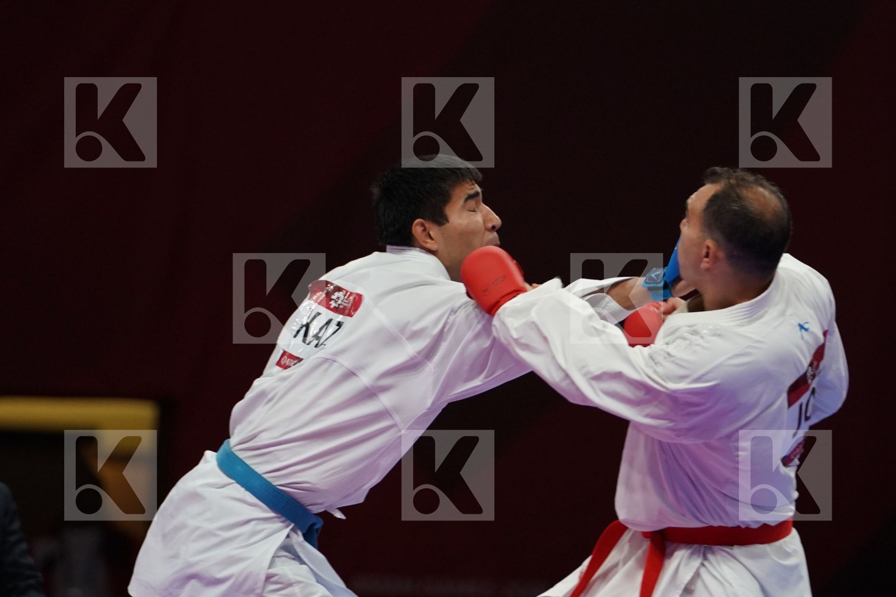 MUTASEMBELLAH KHAIR (JORDAN) vs DANIYAR YULDASHEV (KAZAKHSTAN) in Senior Kumite 84+ Kg - Bronze bout