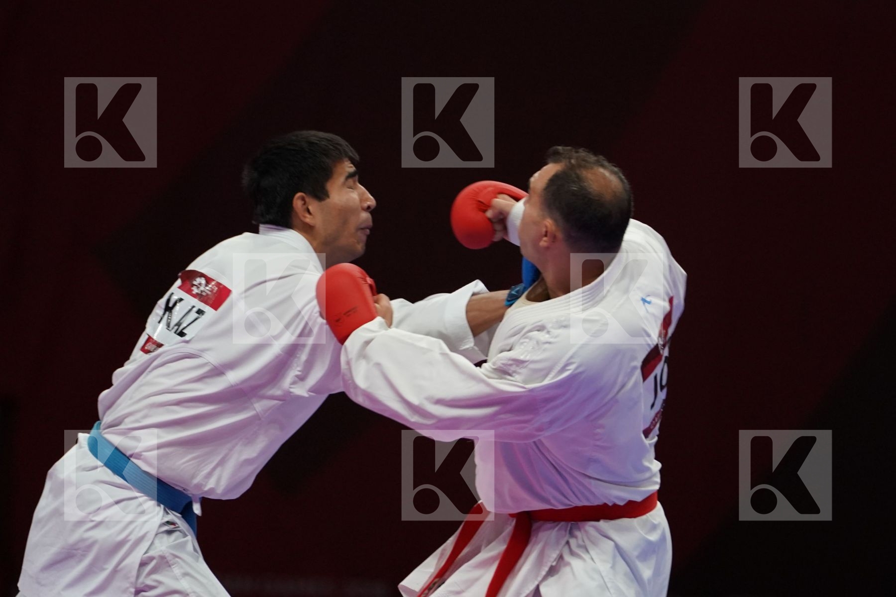 MUTASEMBELLAH KHAIR (JORDAN) vs DANIYAR YULDASHEV (KAZAKHSTAN) in Senior Kumite 84+ Kg - Bronze bout