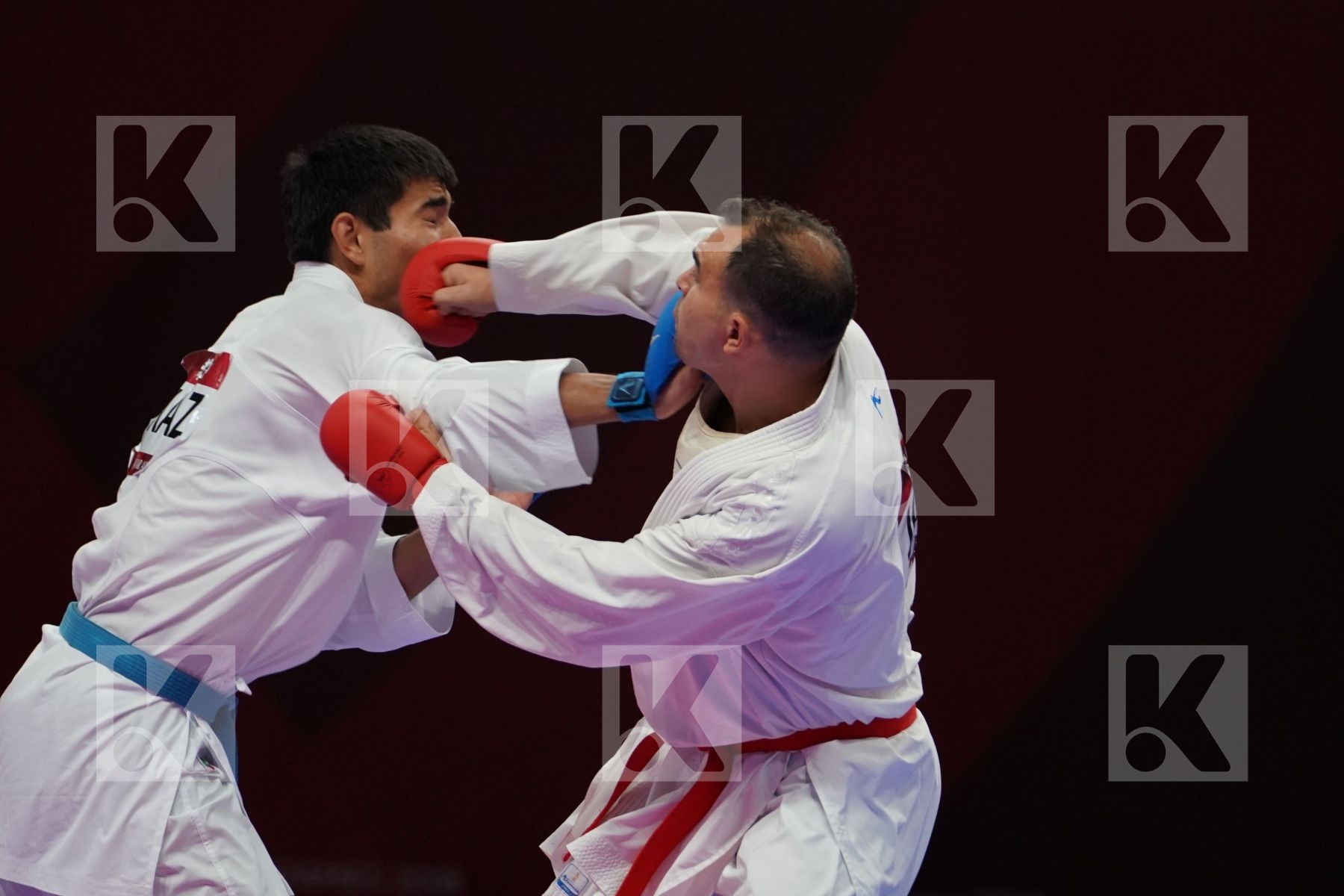 MUTASEMBELLAH KHAIR (JORDAN) vs DANIYAR YULDASHEV (KAZAKHSTAN) in Senior Kumite 84+ Kg - Bronze bout