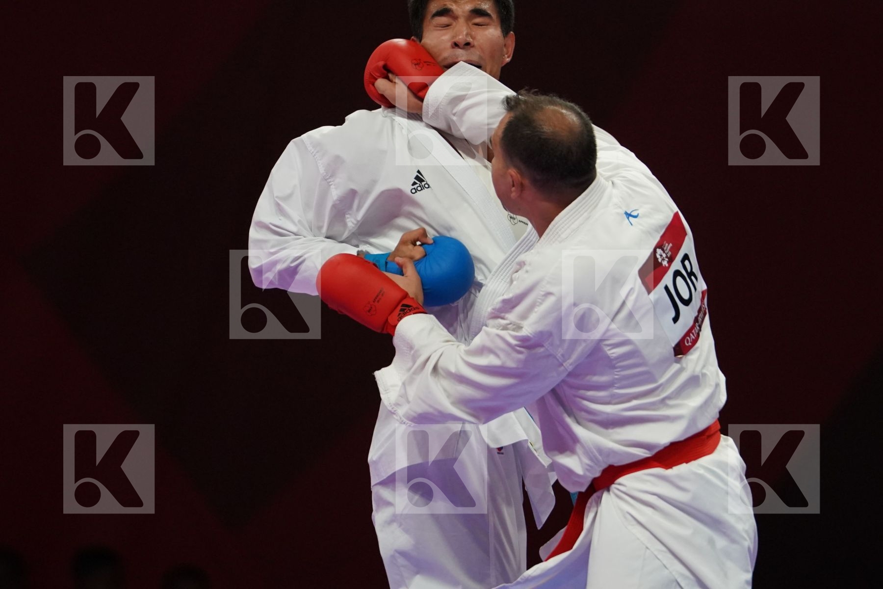MUTASEMBELLAH KHAIR (JORDAN) vs DANIYAR YULDASHEV (KAZAKHSTAN) in Senior Kumite 84+ Kg - Bronze bout