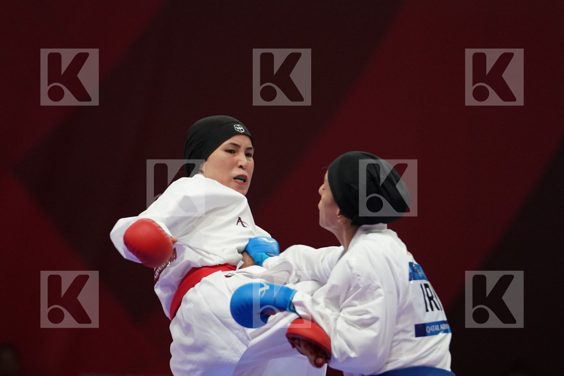 LATIFA HAIDARE (AFGHANISTAN) vs TARAVAT KHAKSAR (ISLAMIC REPUBLIC OF IRAN) in Senior Kumite -55 Kg - Qualification