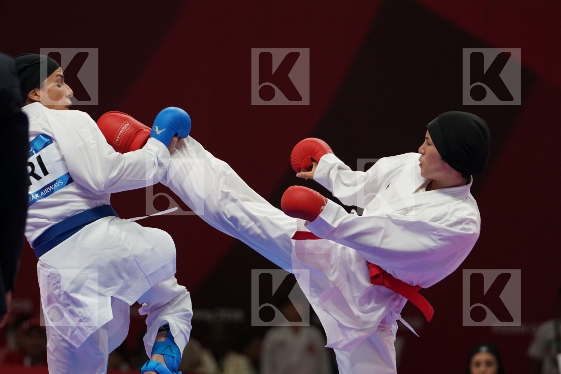 LATIFA HAIDARE (AFGHANISTAN) vs TARAVAT KHAKSAR (ISLAMIC REPUBLIC OF IRAN) in Senior Kumite -55 Kg - Qualification