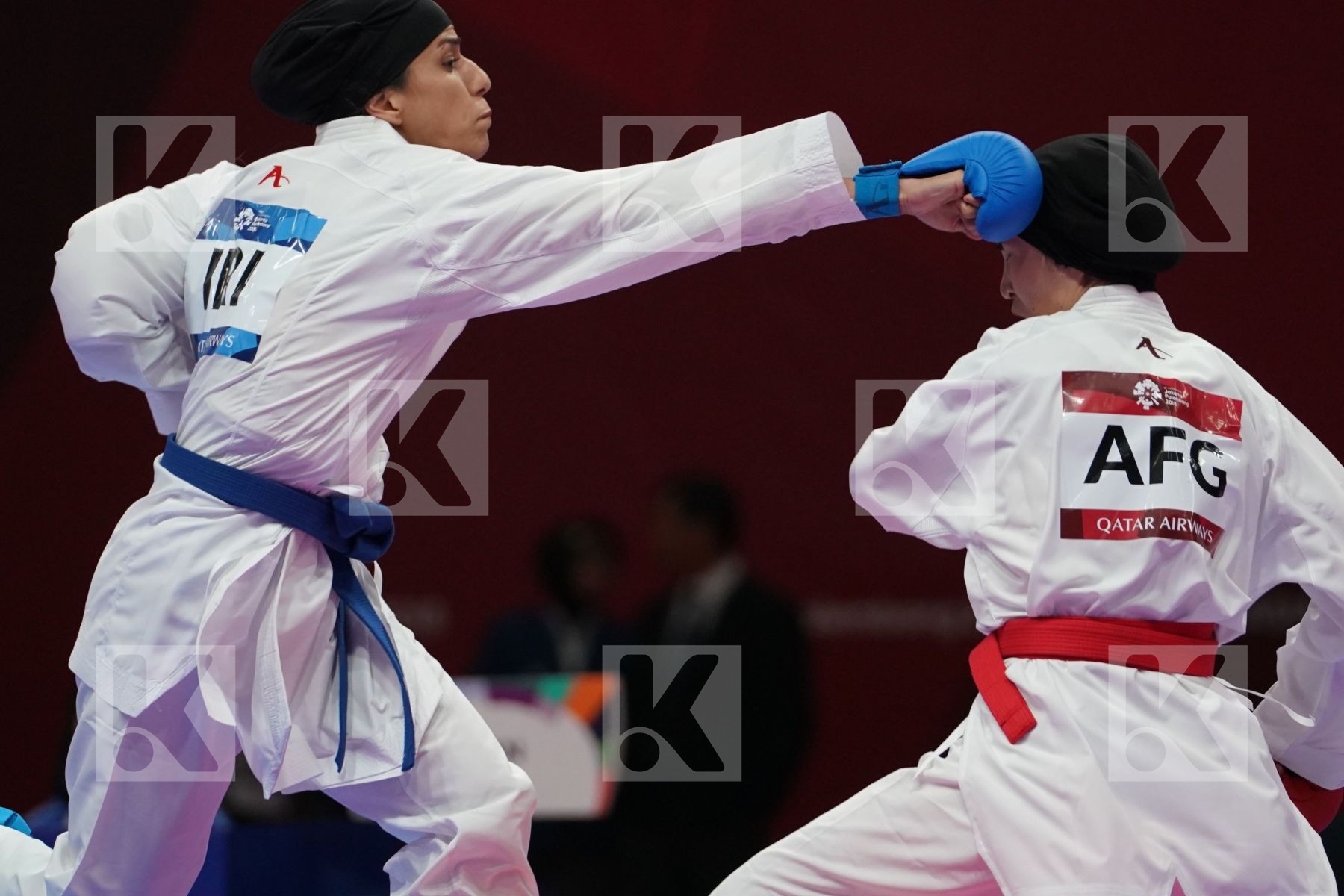 LATIFA HAIDARE (AFGHANISTAN) vs TARAVAT KHAKSAR (ISLAMIC REPUBLIC OF IRAN) in Senior Kumite -55 Kg - Qualification