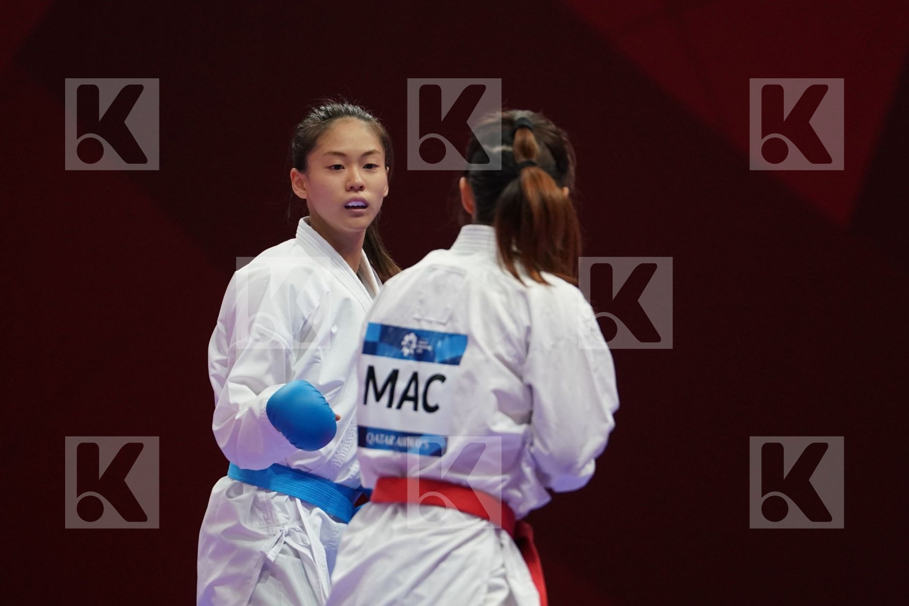 SOK I WONG (MACAO) vs TZUYUN WEN (CHINESE TAIPEI) in Senior Kumite -55 Kg - Qualification