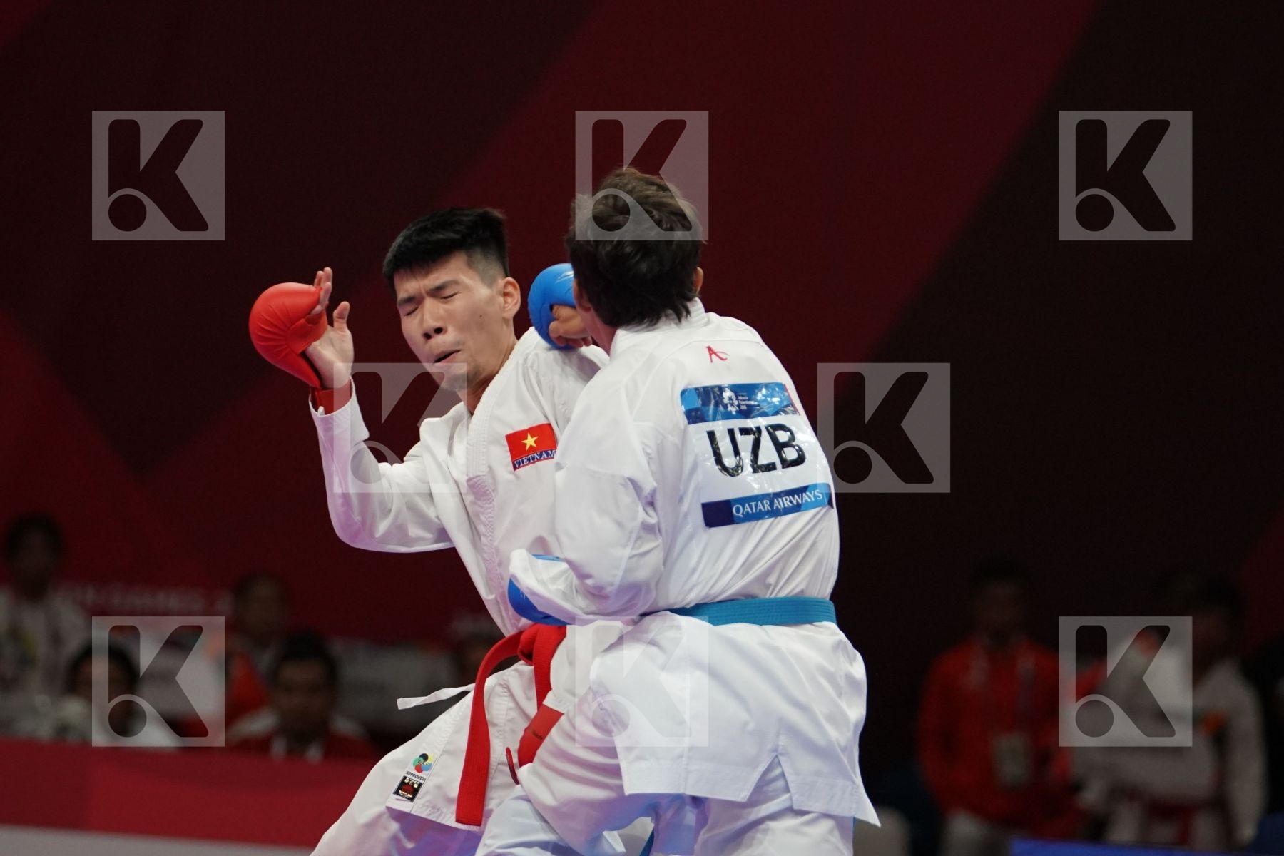 VAN HAI NGUYEN (VIETNAM) vs SADRIDDIN SAYMATOV (UZBEKISTAN) in Senior Kumite -60 Kg - Bronze bout
