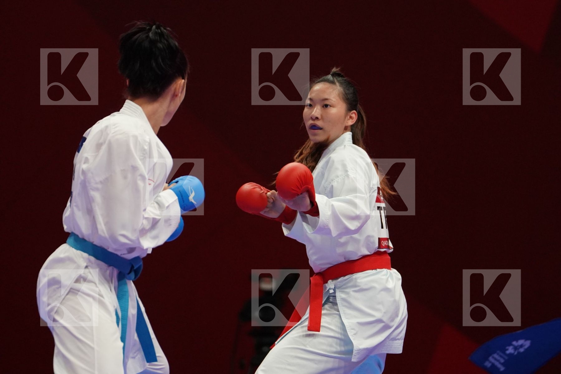 WEINING HSU (CHINESE TAIPEI) vs BARNO MIRZAEVA (UZBEKISTAN) in Senior Kumite Ð 61 Kg - Qualification