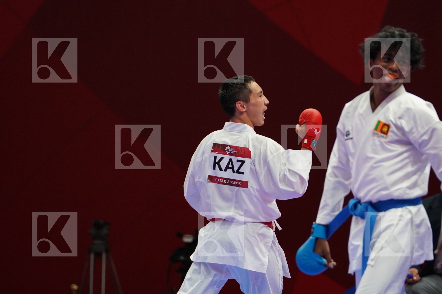 DIDAR AMIRALI (KAZAKHSTAN) vs AKIHIRO LOKUKALUGE (SRI LANKA) in Senior Kumite -67 Kg - Qualification