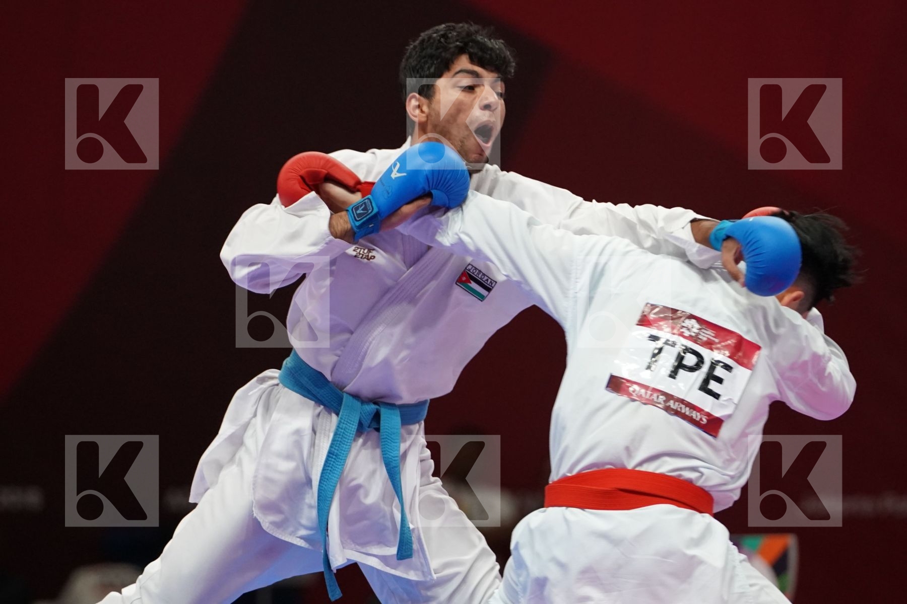 WEICHIEH TANG (CHINESE TAIPEI) vs ABDEL RAHMAN ALMASATFA (JORDAN) in Senior Kumite -67 Kg - Bronze
