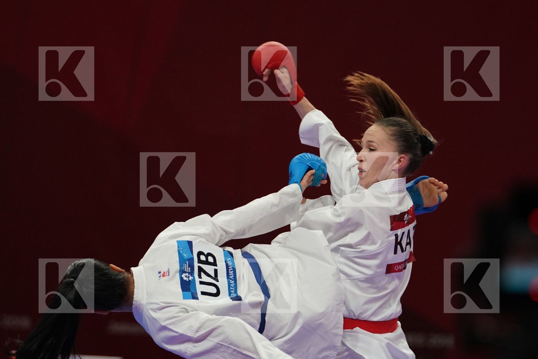 GUZALIYA GAFUROVA (KAZAKHSTAN) vs DILDOR ANNADURDIEVA (UZBEKISTAN) in Senior Kumite Ð 68 Kg - Qualification