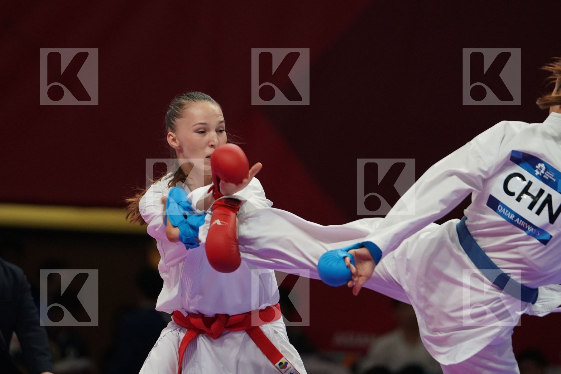 GUZALIYA GAFUROVA (KAZAKHSTAN) vs LINGLING TANG (CHINA) in Senior Kumite Ð 68 Kg - final
