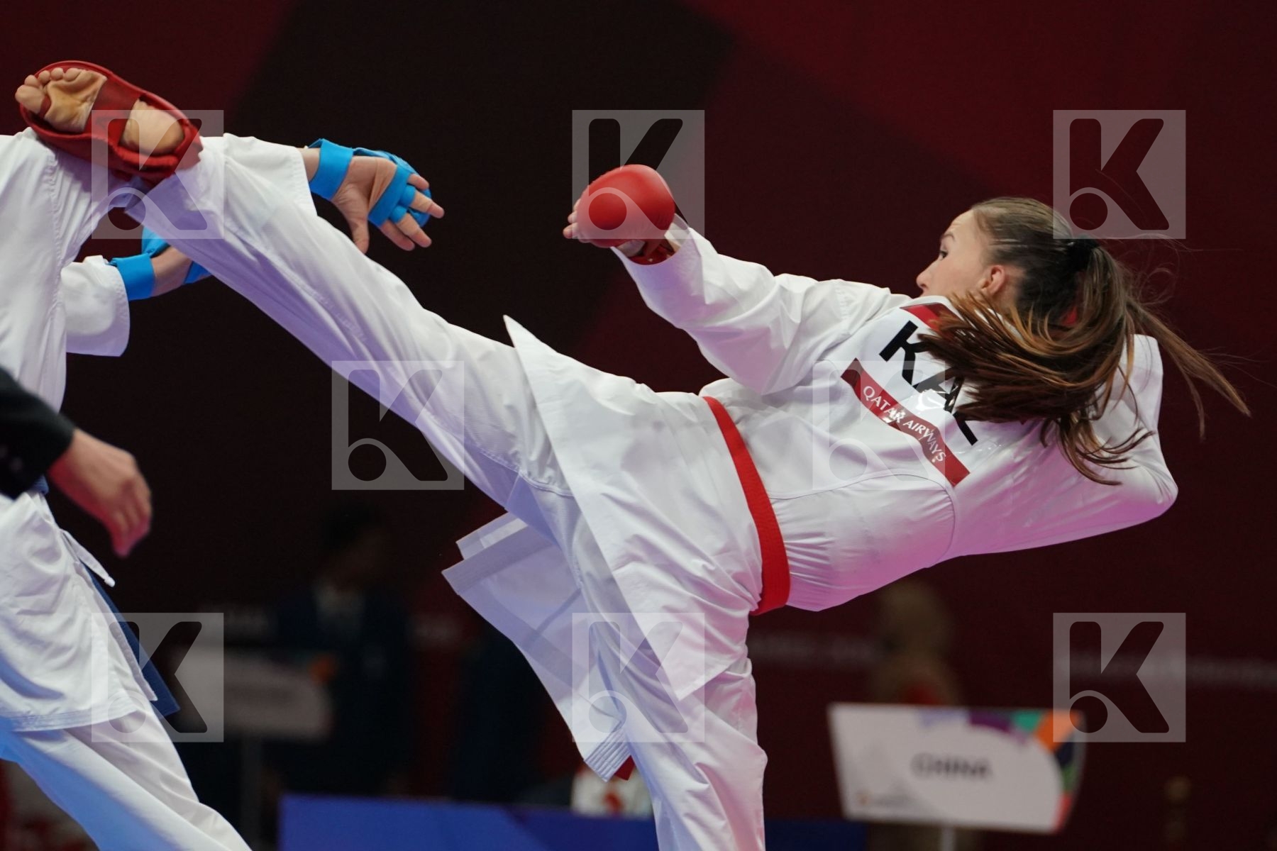 GUZALIYA GAFUROVA (KAZAKHSTAN) vs LINGLING TANG (CHINA) in Senior Kumite Ð 68 Kg - final