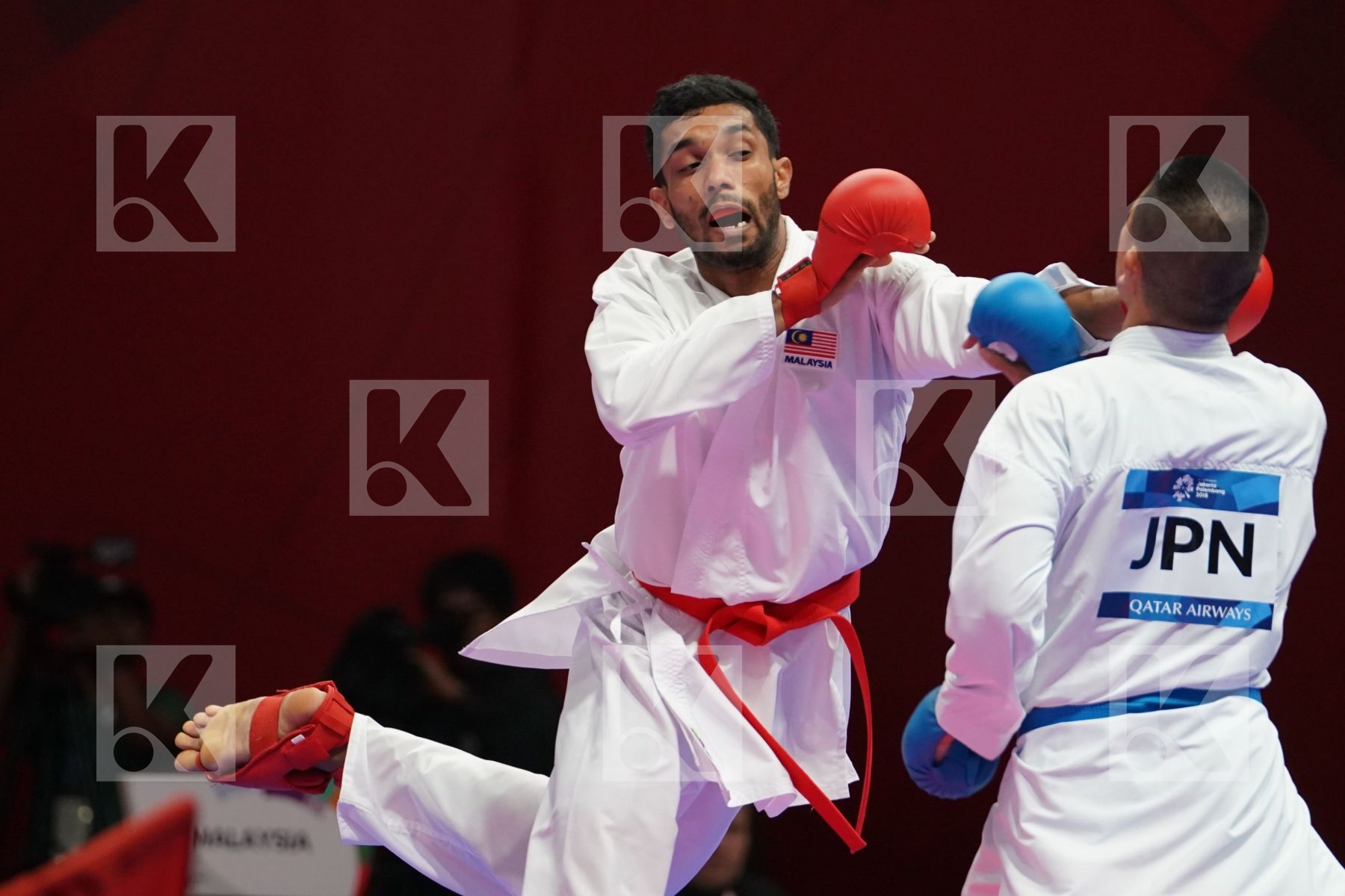 SHARMENDRAN RAGHONATHAN (MALAYSIA) vs DAISUKE WATANABE (JAPAN) in Senior Kumite Ð 75 Kg - Qualification