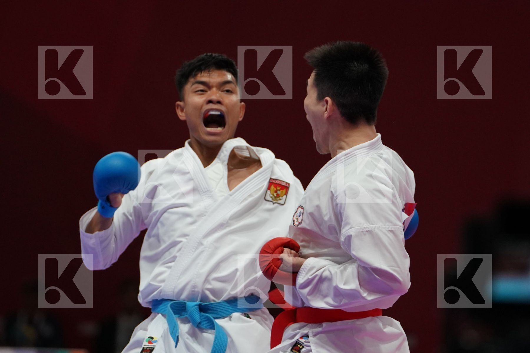 WEICHUN HSU (CHINESE TAIPEI) vs SANDY FIRMANSYAH (INDONESIA) in Senior Kumite Ð 75 Kg - Qualification