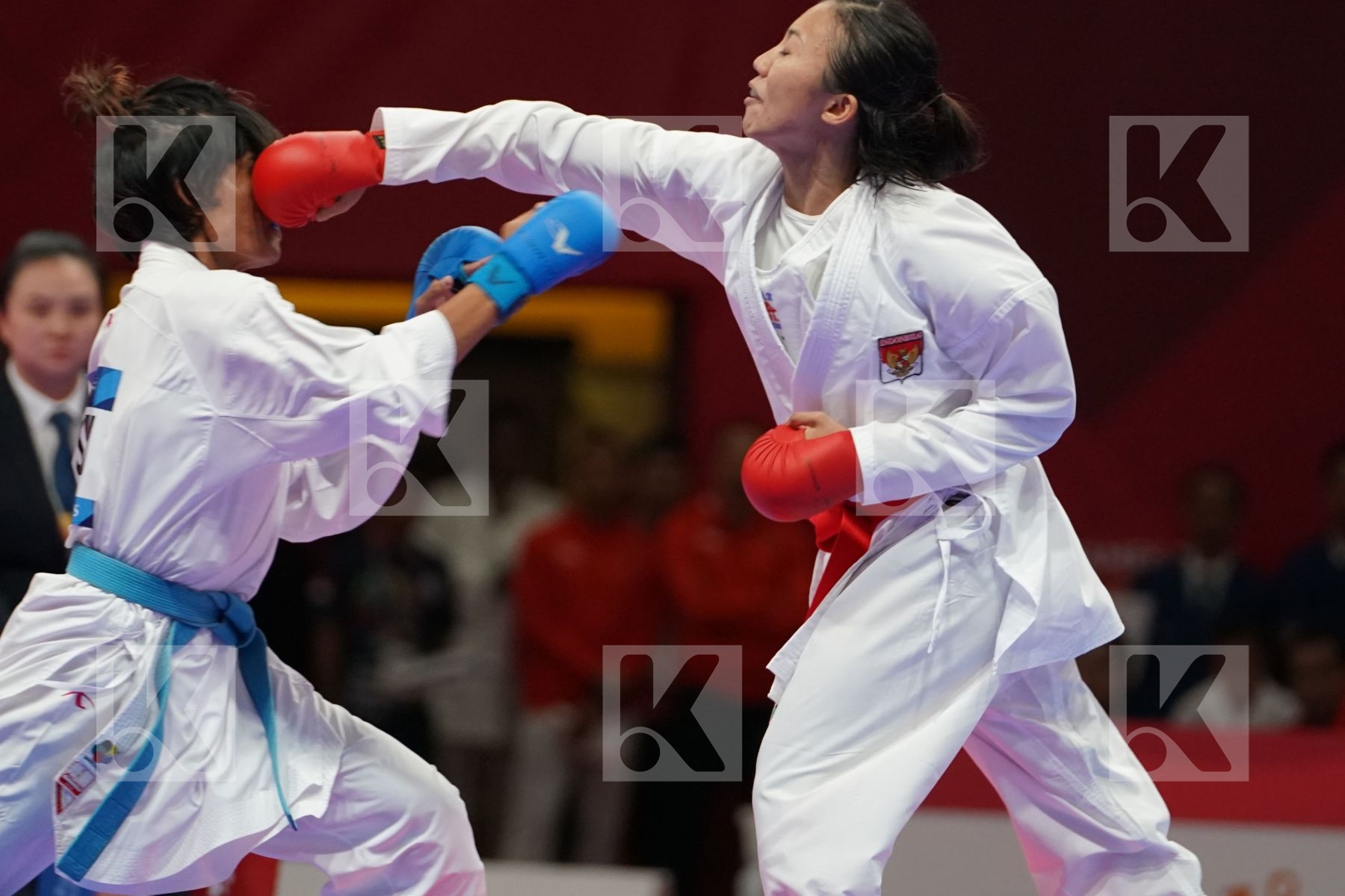 SRUNITA SARI SUKATENDEL (INDONESIA) vs DINUSHA KUMARI DON PAULU BADALGE (SRI LANKA) in Senior Kumite -50 Kg - Qualification