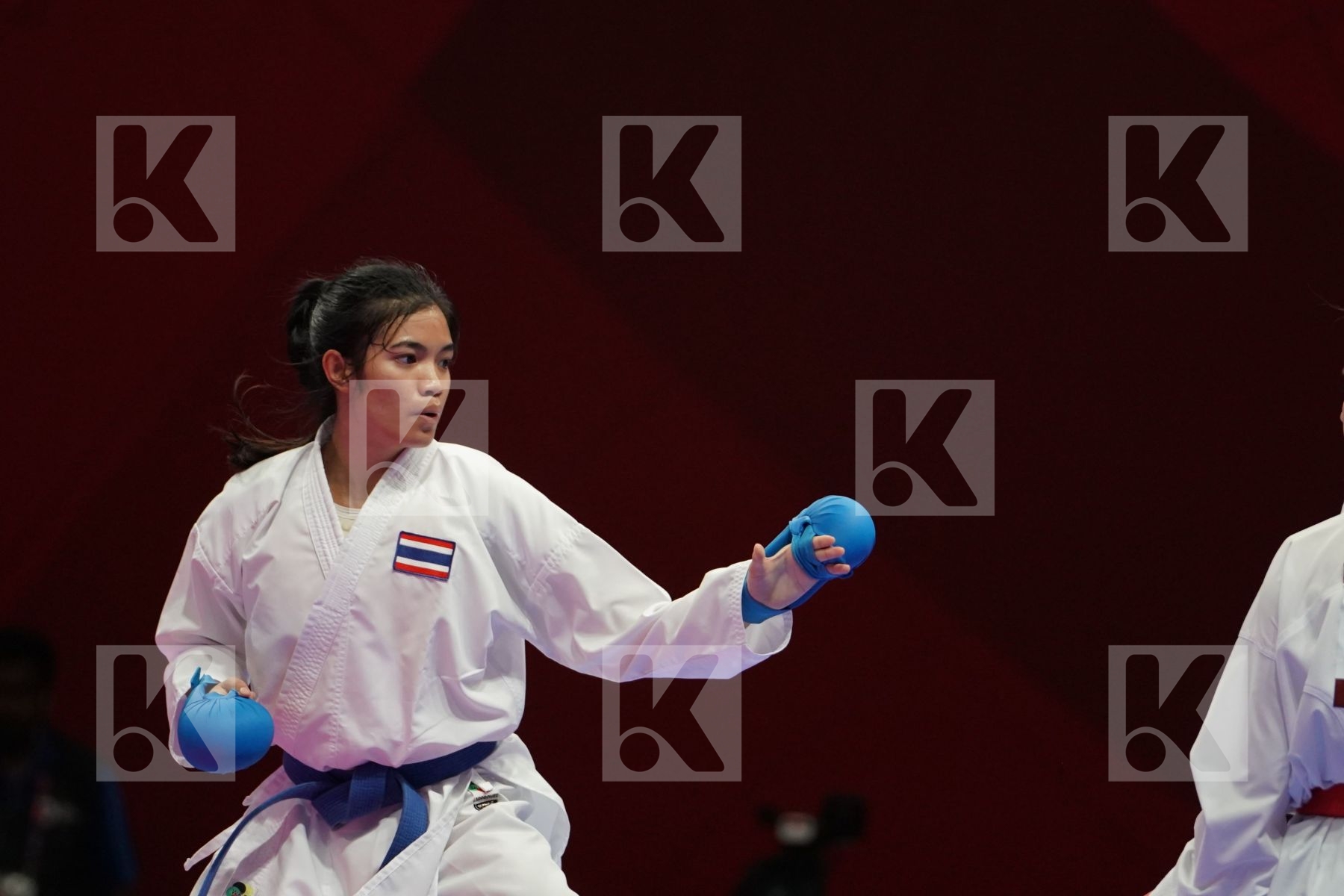 MOLDIR ZHANGBYRBAY (KAZAKHSTAN) vs PAWEENA RAKSACHART (THAILAND) in Senior Kumite -50 Kg - Qualification