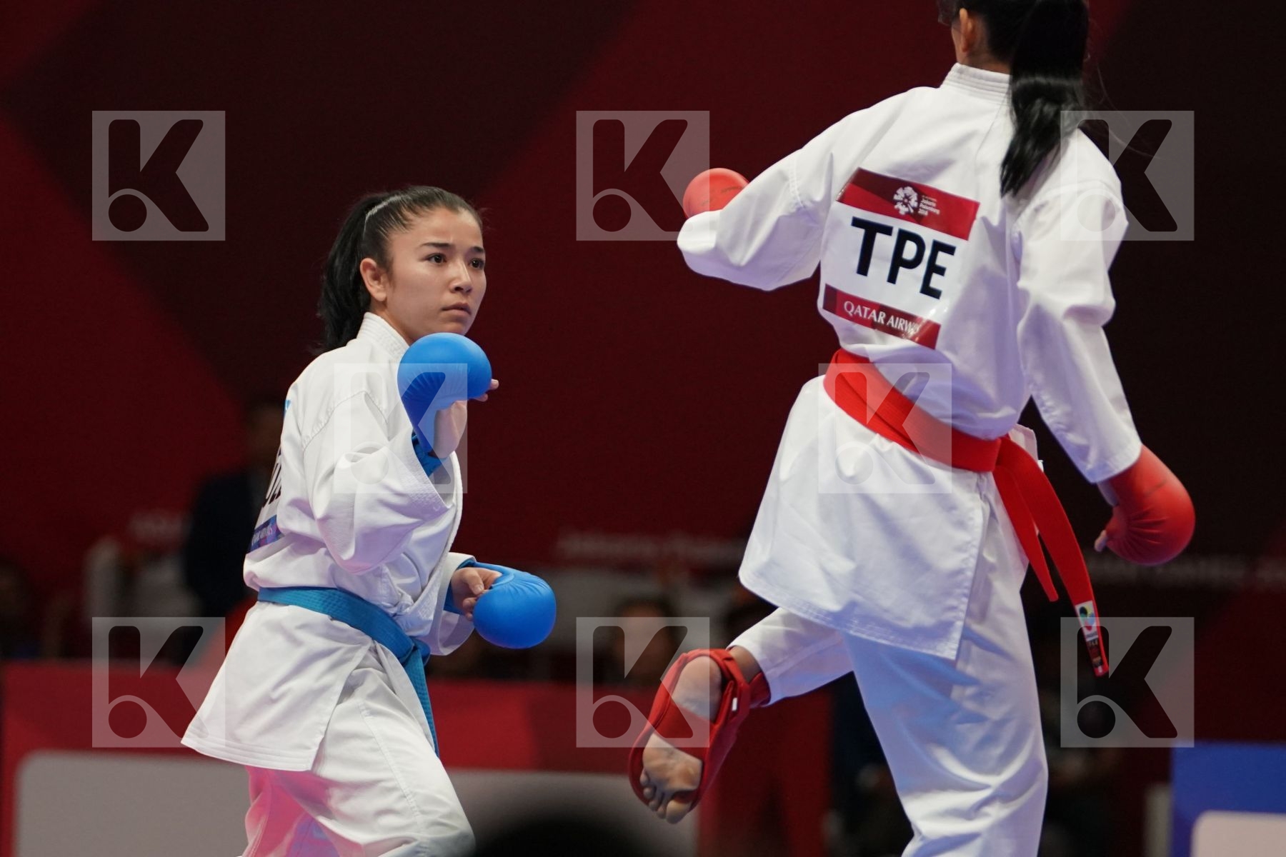SHIAUSHUANG GU (CHINESE TAIPEI) vs BAKHRINISO BABAEVA (UZBEKISTAN) in Senior Kumite -50 Kg - final