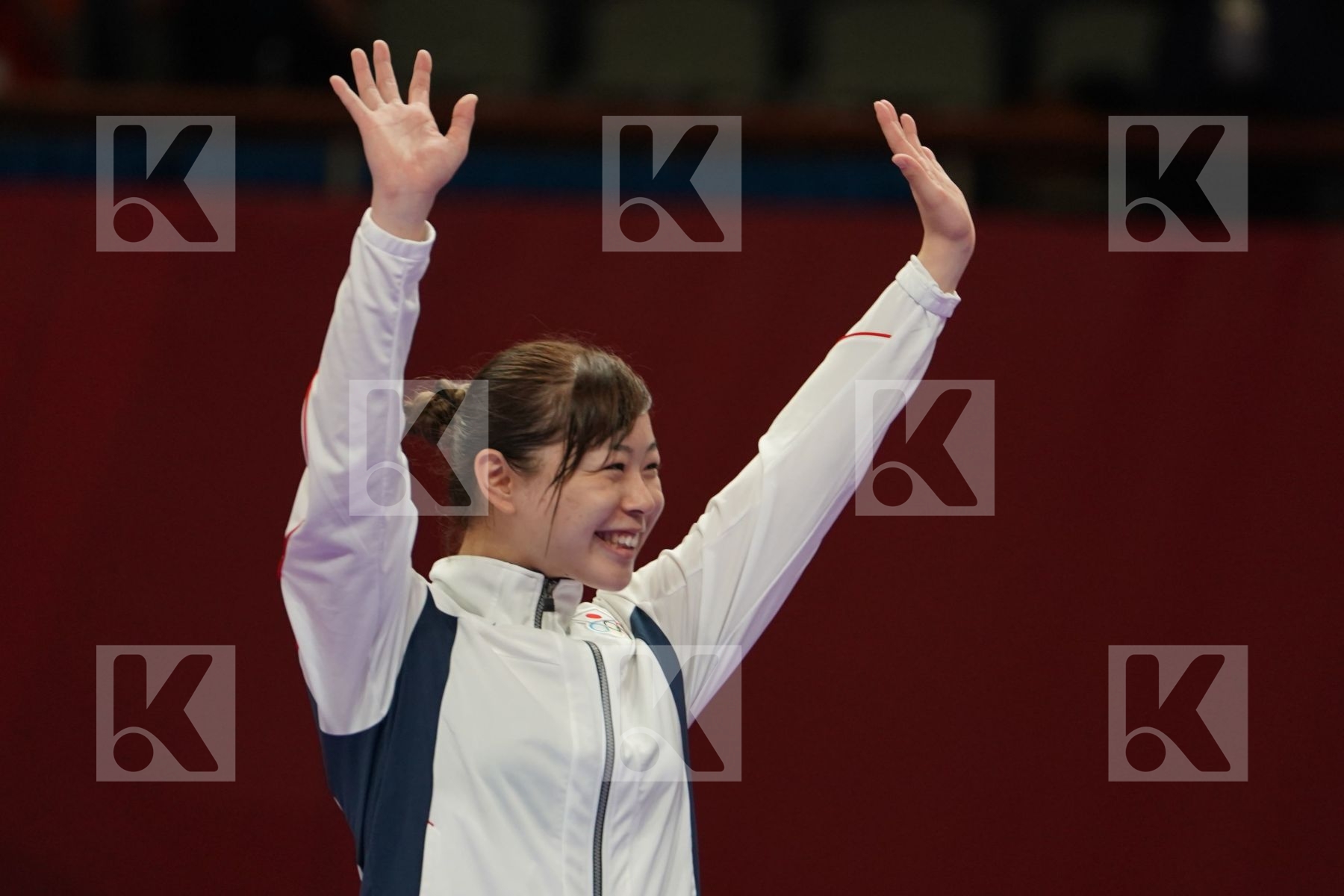 MENGMENG GAO (CHINA), AYUMI UEKUSA (JAPAN), HAMIDEH ABBASALI (ISLAMIC REPUBLIC OF IRAN), NARGIS (PAKISTAN) in Senior Kumite 68+ Kg - podium ceremony