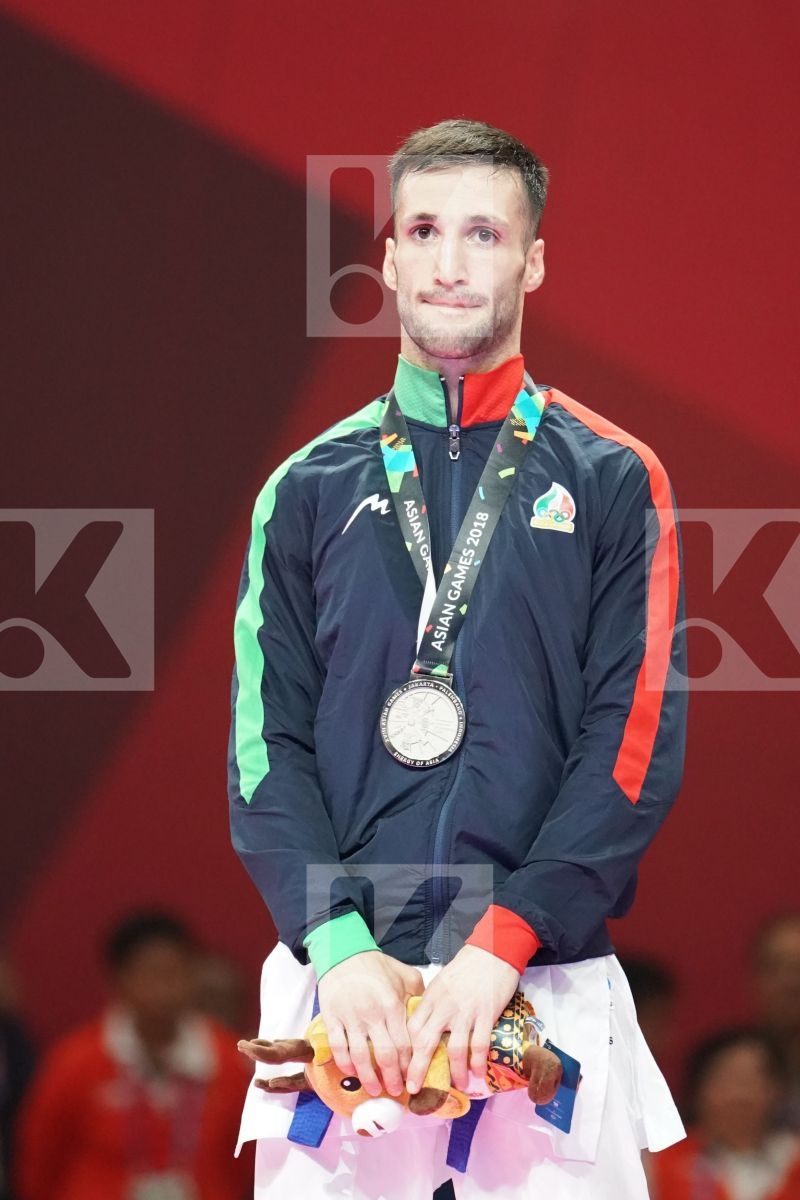 AMIR MAHDI ZADEH (ISLAMIC REPUBLIC OF IRAN) in Senior Kumite -60 Kg - podium ceremony