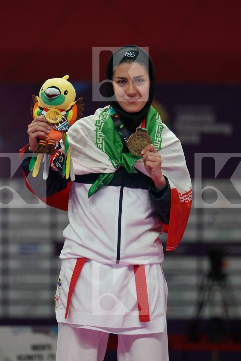 PEGAH ZANGENEHKARKOOTI (ISLAMIC REPUBLIC OF IRAN) in Senior Kumite Ð 68 Kg - podium ceremony