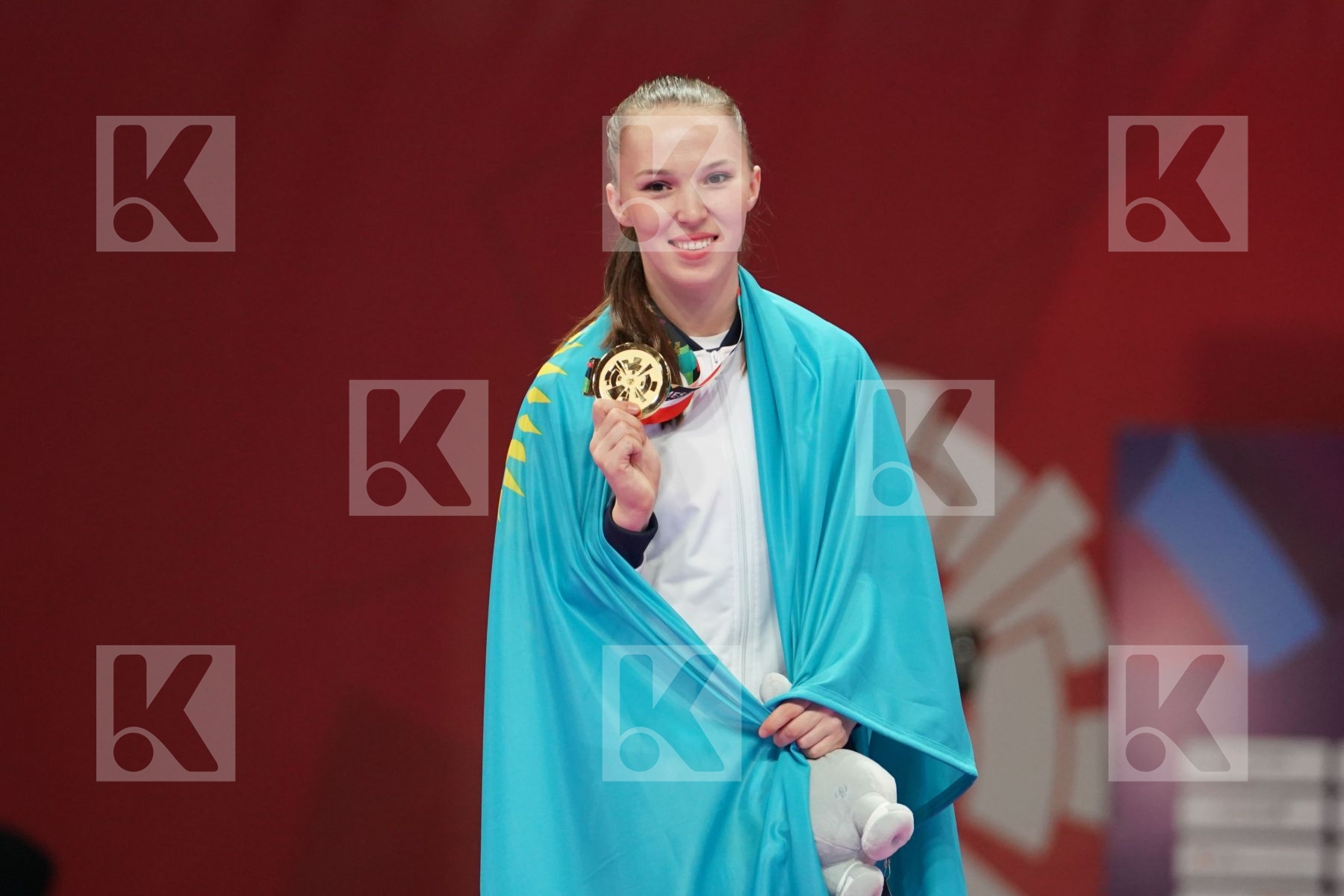GUZALIYA GAFUROVA (KAZAKHSTAN) in Senior Kumite Ð 68 Kg - podium ceremony