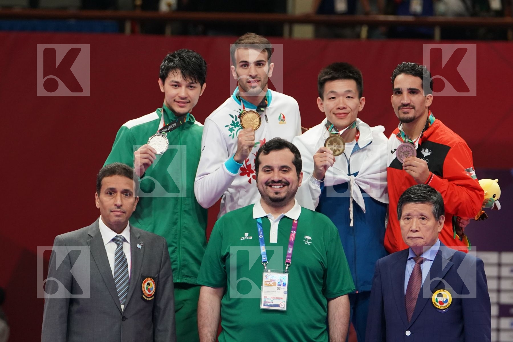 RAEF ADEL ALTURKISTANI (SAUDI ARABIA), BAHMAN ASGARI GHONCHEH (ISLAMIC REPUBLIC OF IRAN), WEICHUN HSU (CHINESE TAIPEI), BASHAR ALNAJJAR (JORDAN) in  - podium ceremony