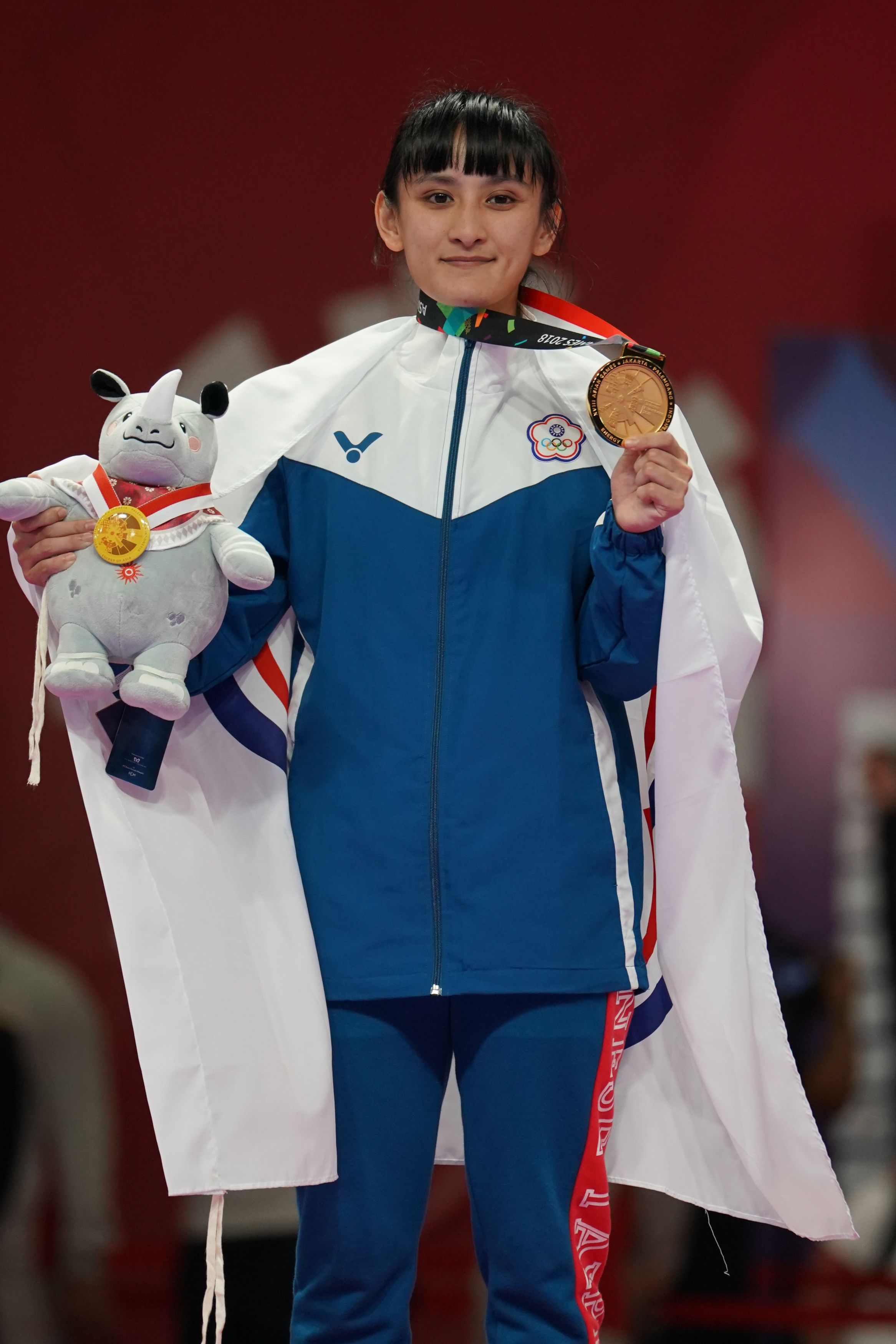BAKHRINISO BABAEVA (UZBEKISTAN), SHIAUSHUANG GU (CHINESE TAIPEI), MIHO MIYAHARA (JAPAN), TSUKII JUNNA (PHILIPPINES) in Senior Kumite -50 Kg - podium ceremony