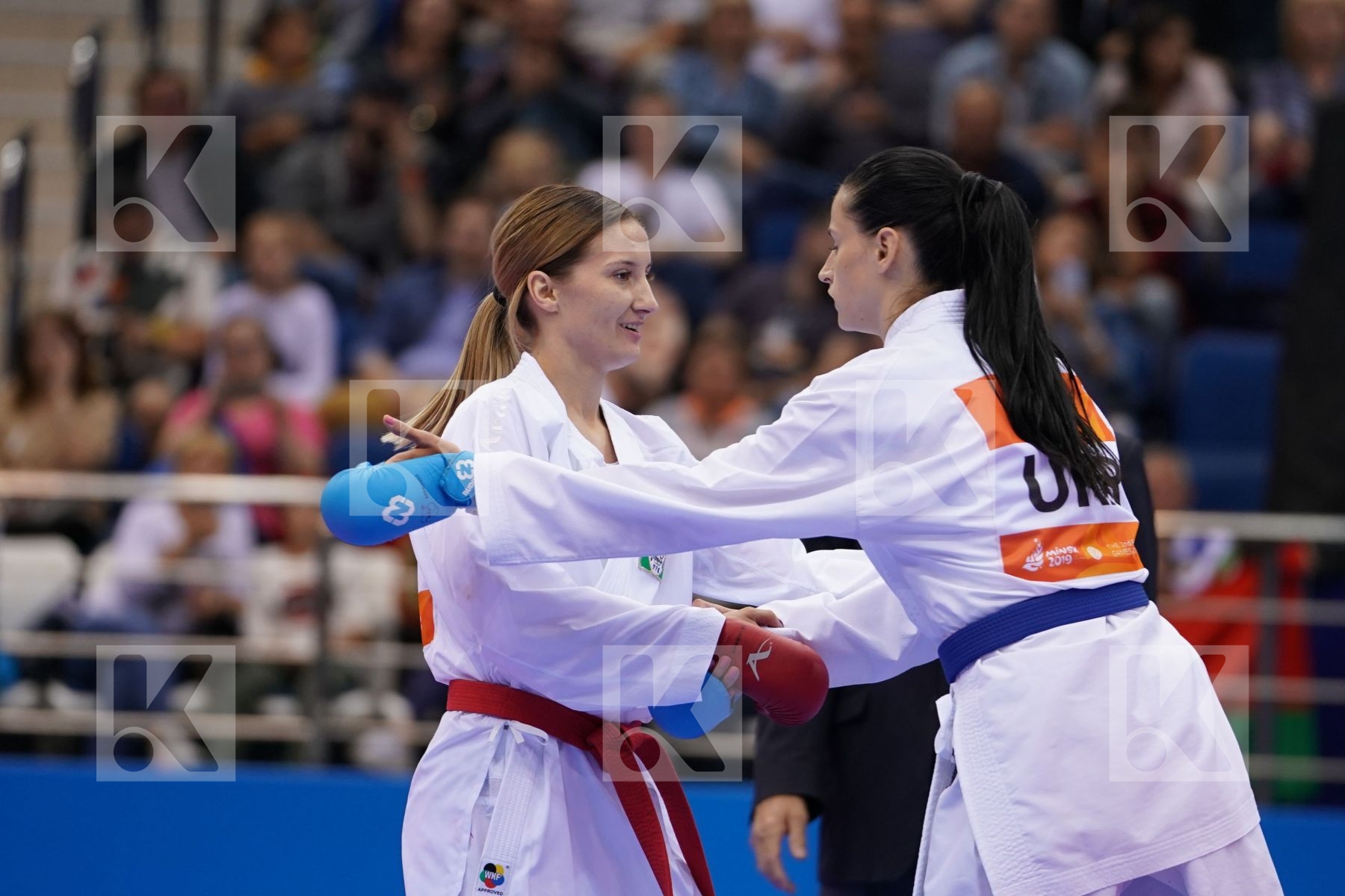 ZARETSKA IRINA (AZERBAIJAN) Vs MELNYK HALYNA (UKRAINE) in Senior Kumite -68 Kg - semi-final Bout
