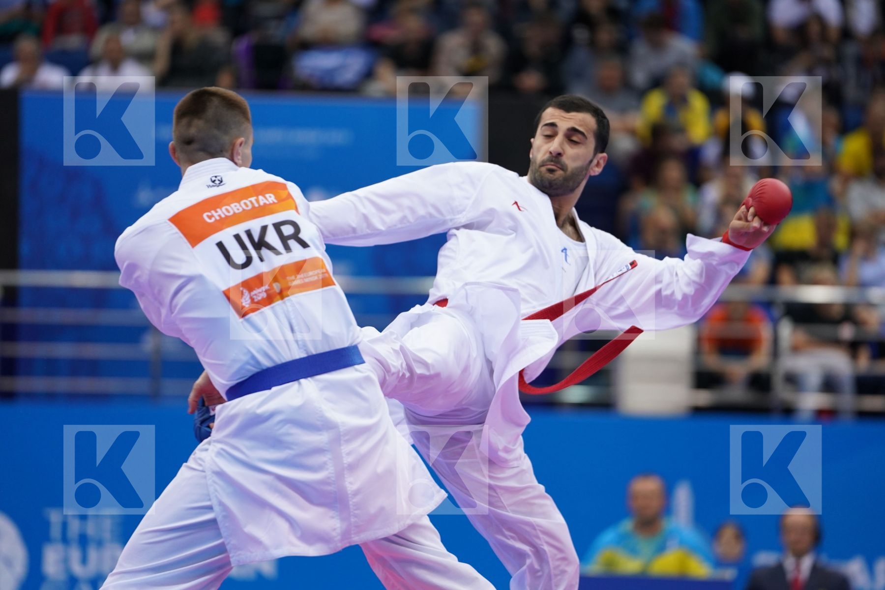 AKTAS UGUR (TURKEY) Vs CHOBOTAR VALERII (UKRAINE) in Senior Kumite -84 Kg - semi-final Bout