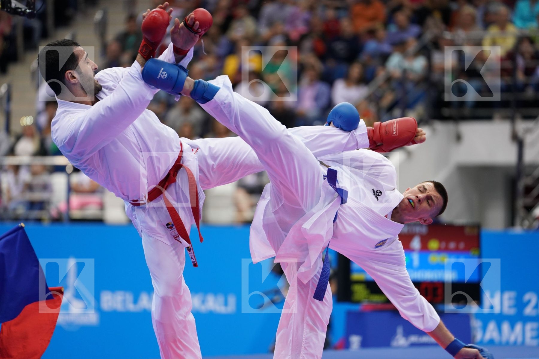 AKTAS UGUR (TURKEY) Vs CHOBOTAR VALERII (UKRAINE) in Senior Kumite -84 Kg - semi-final Bout