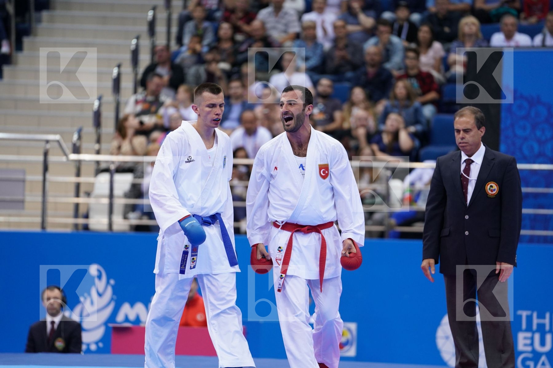 AKTAS UGUR (TURKEY) Vs CHOBOTAR VALERII (UKRAINE) in Senior Kumite -84 Kg - semi-final Bout