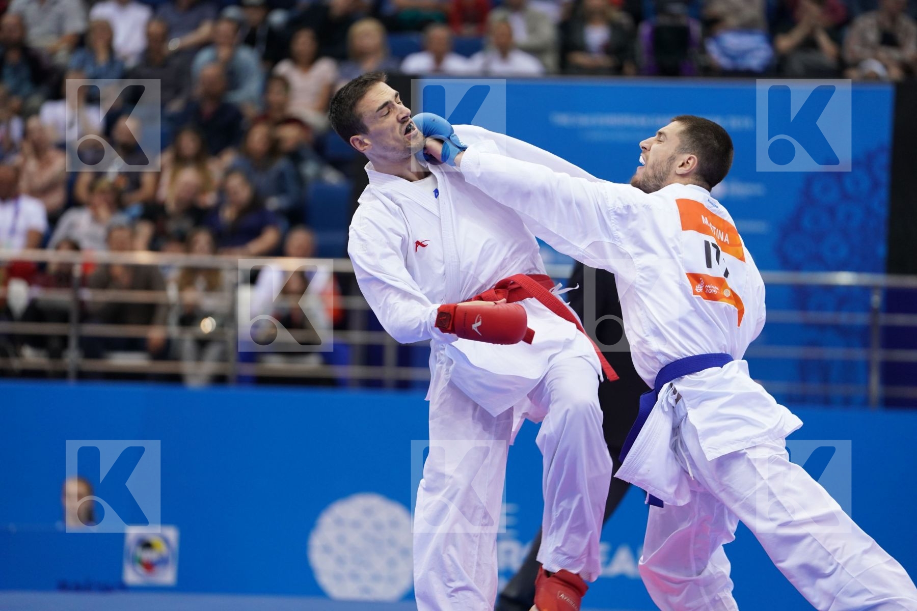 KVESIC IVAN (CROATIA) Vs MARTINA MICHELE (ITALY) in Senior Kumite -84 Kg - semi-final Bout