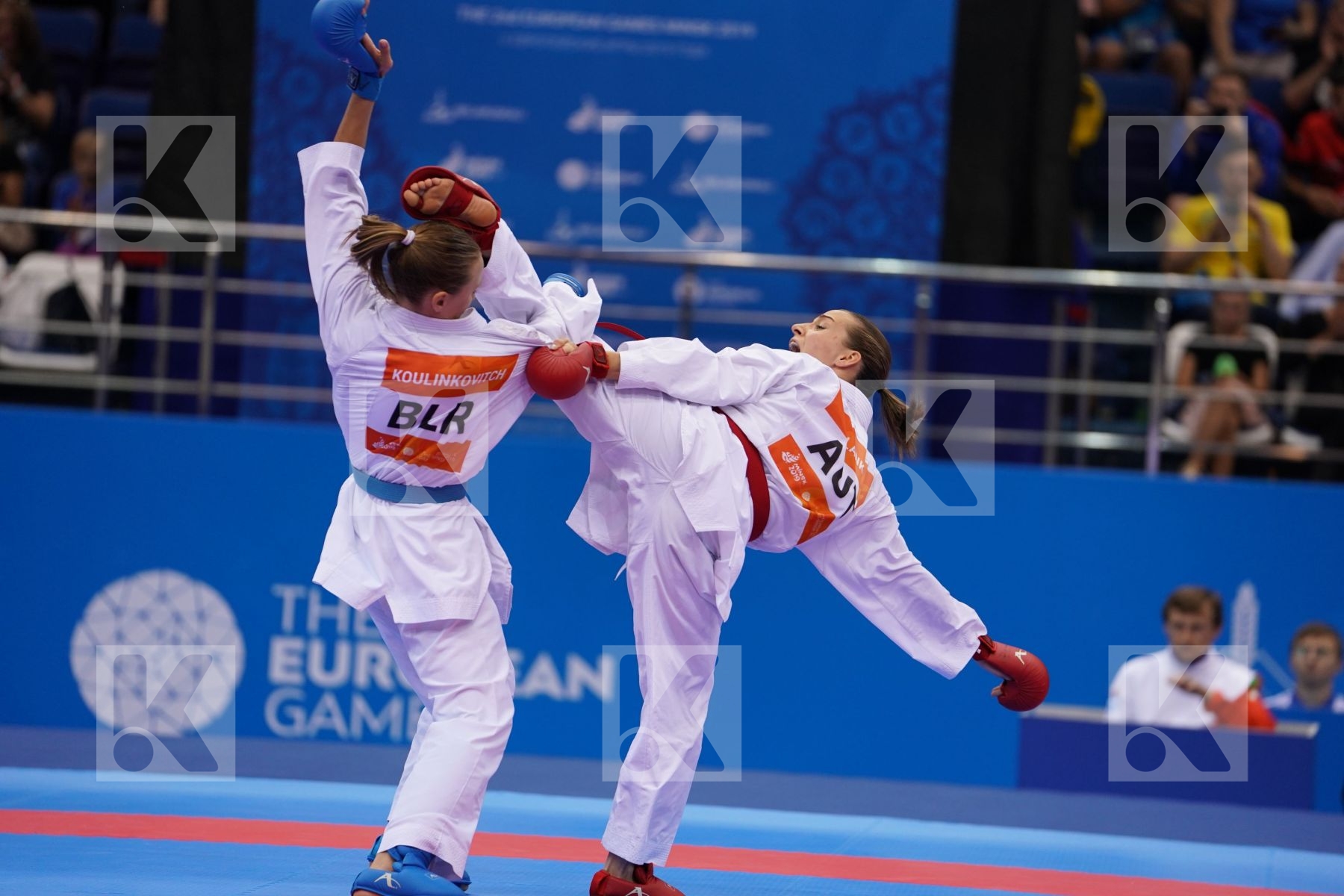 PLANK BETTINA (AUSTRIA) Vs KOULINKOVITCH MARIYA (BELARUS) in Senior Kumite -50 Kg - semi-final Bout